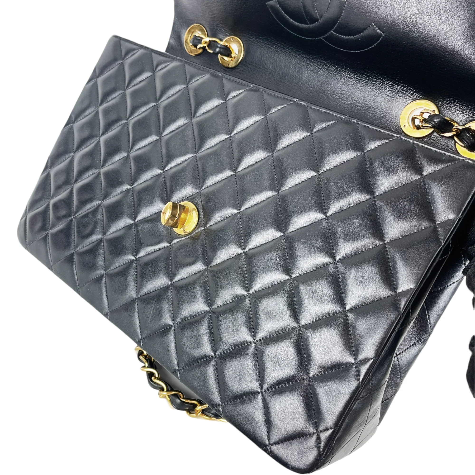 Jumbo XL Flap Lambskin Leather Black GHW - Image 14