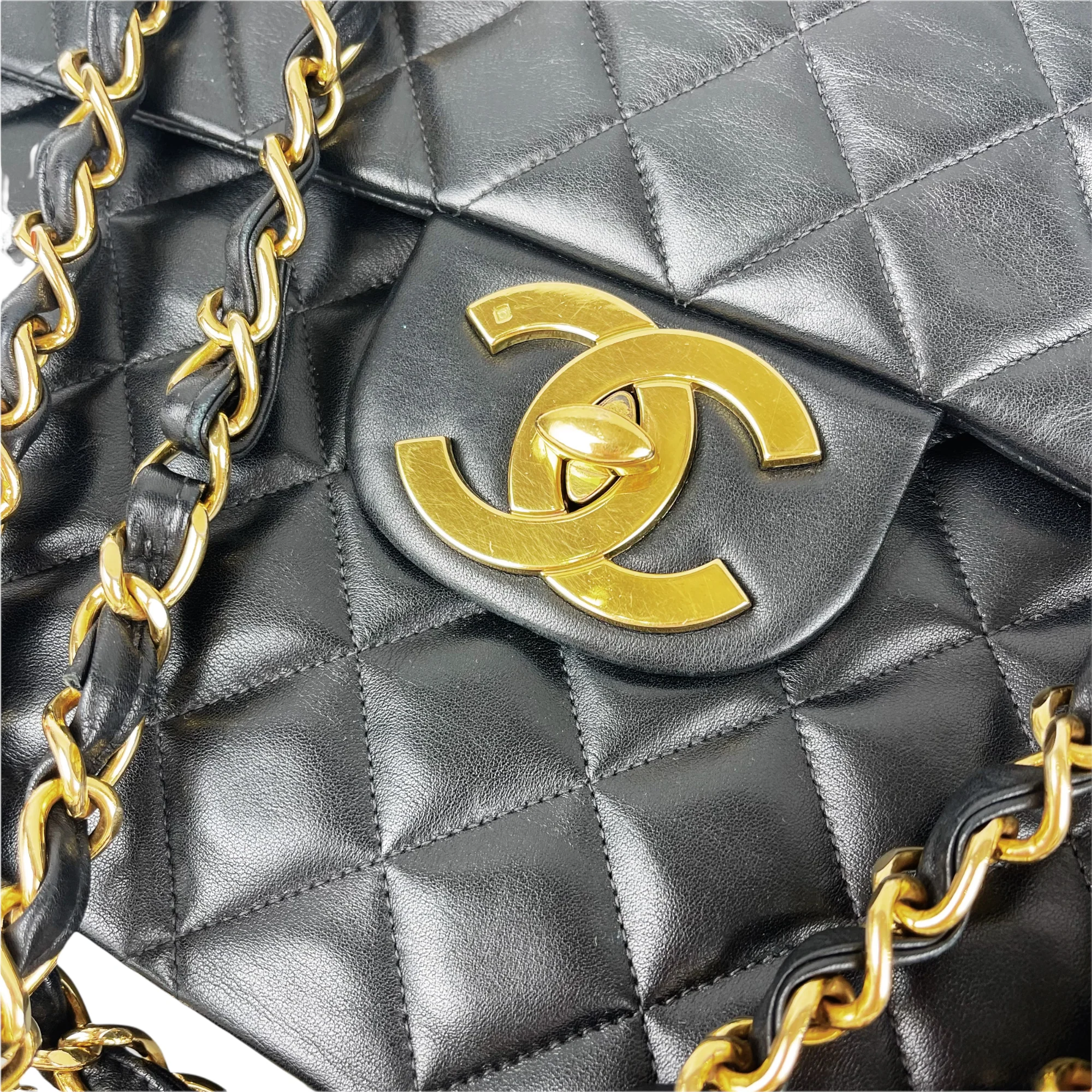 Jumbo XL Flap Lambskin Leather Black GHW - Image 16