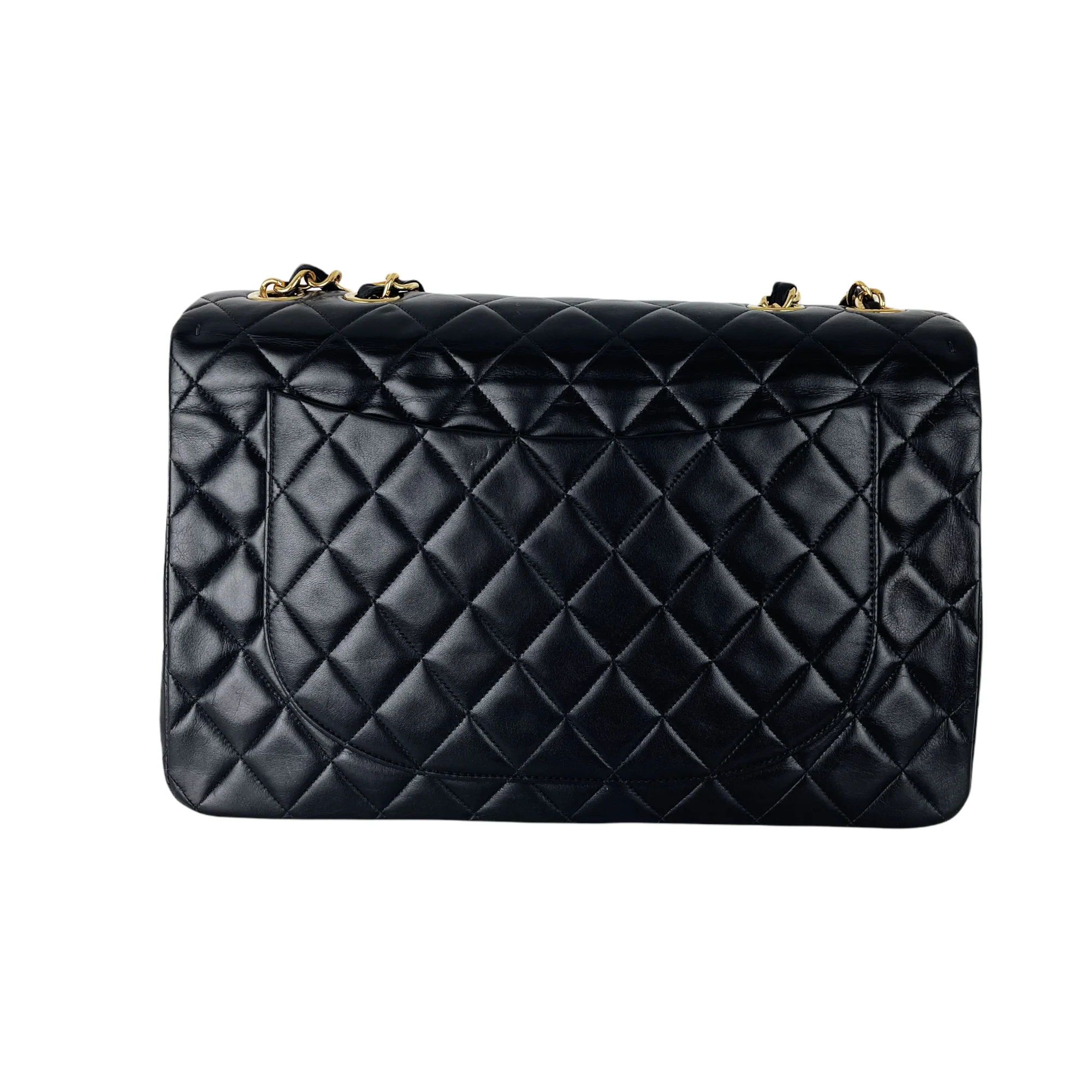 Jumbo XL Flap Lambskin Leather Black GHW - Image 3