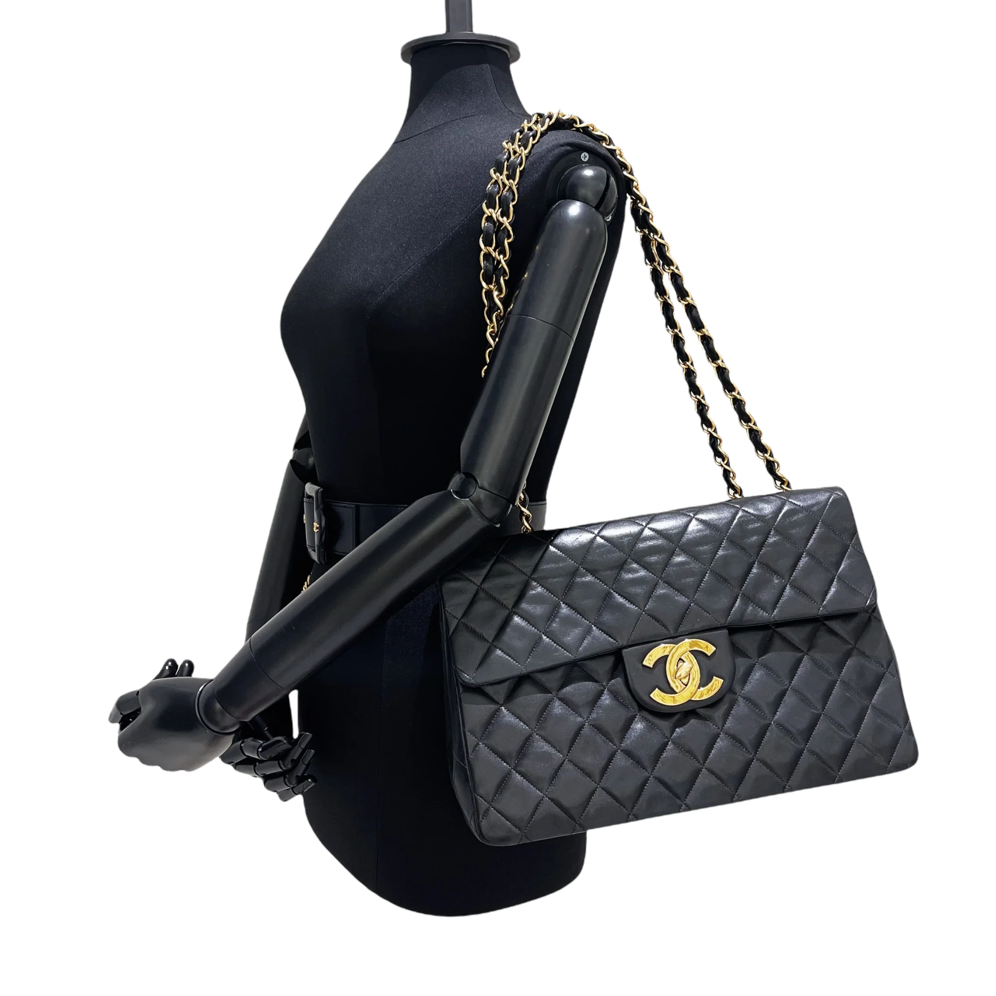 Jumbo XL Flap Lambskin Leather Black GHW - Image 30