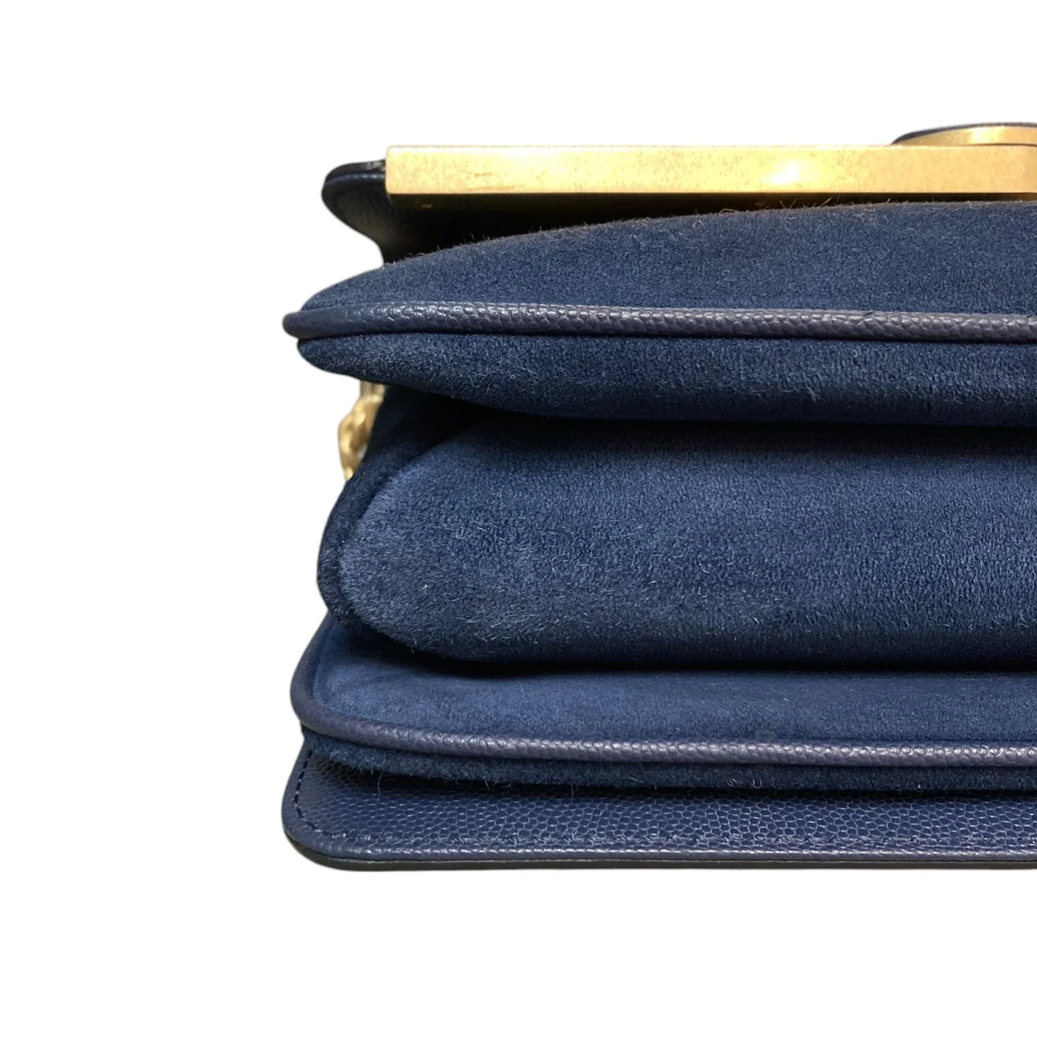 Lady Coco Flap Caviar Suede Stitched Navy GHW - Image 7