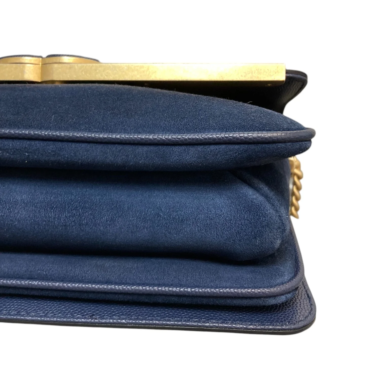 Lady Coco Flap Caviar Suede Stitched Navy GHW - Image 8