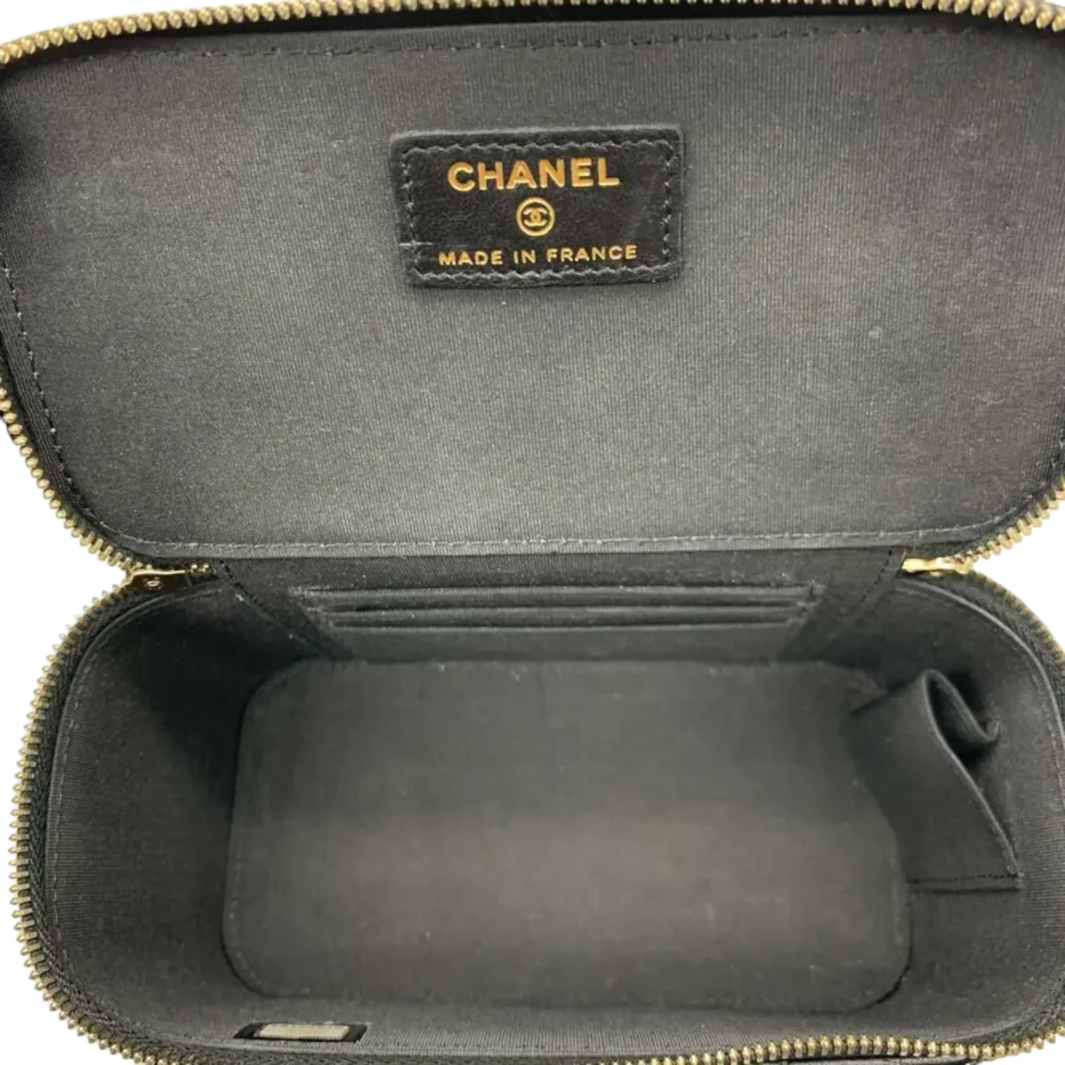 Lambskin Small Top Handle Vanity Case with Chain Black GHW - Image 27