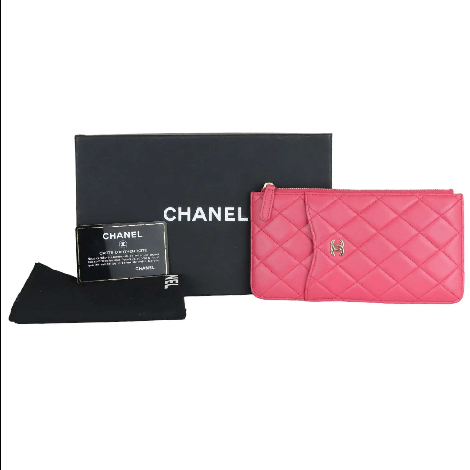 Long Wallet Phone Holder Lambskin Pink GHW - Image 2