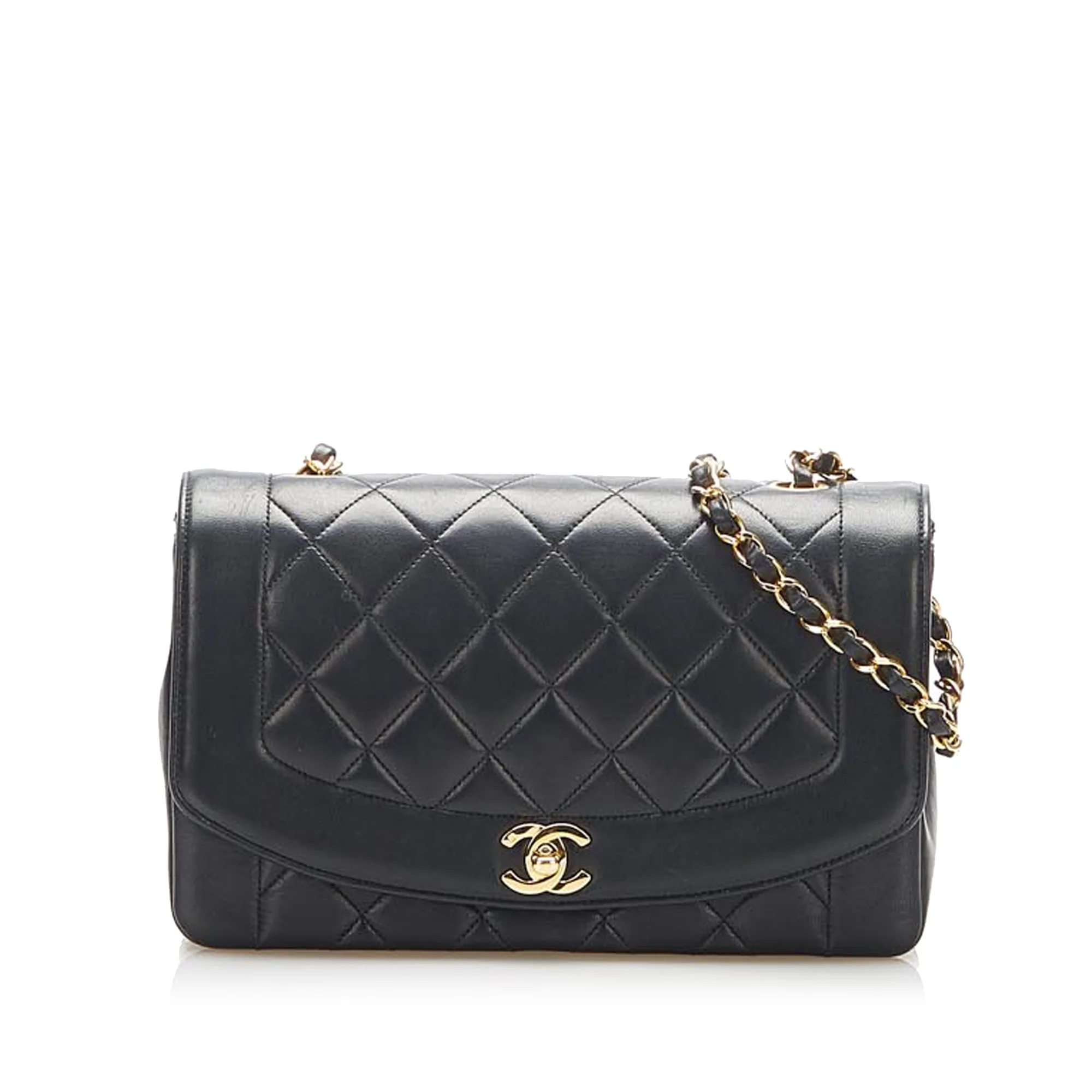 Medium Diana Flap Shoulder Bag Black