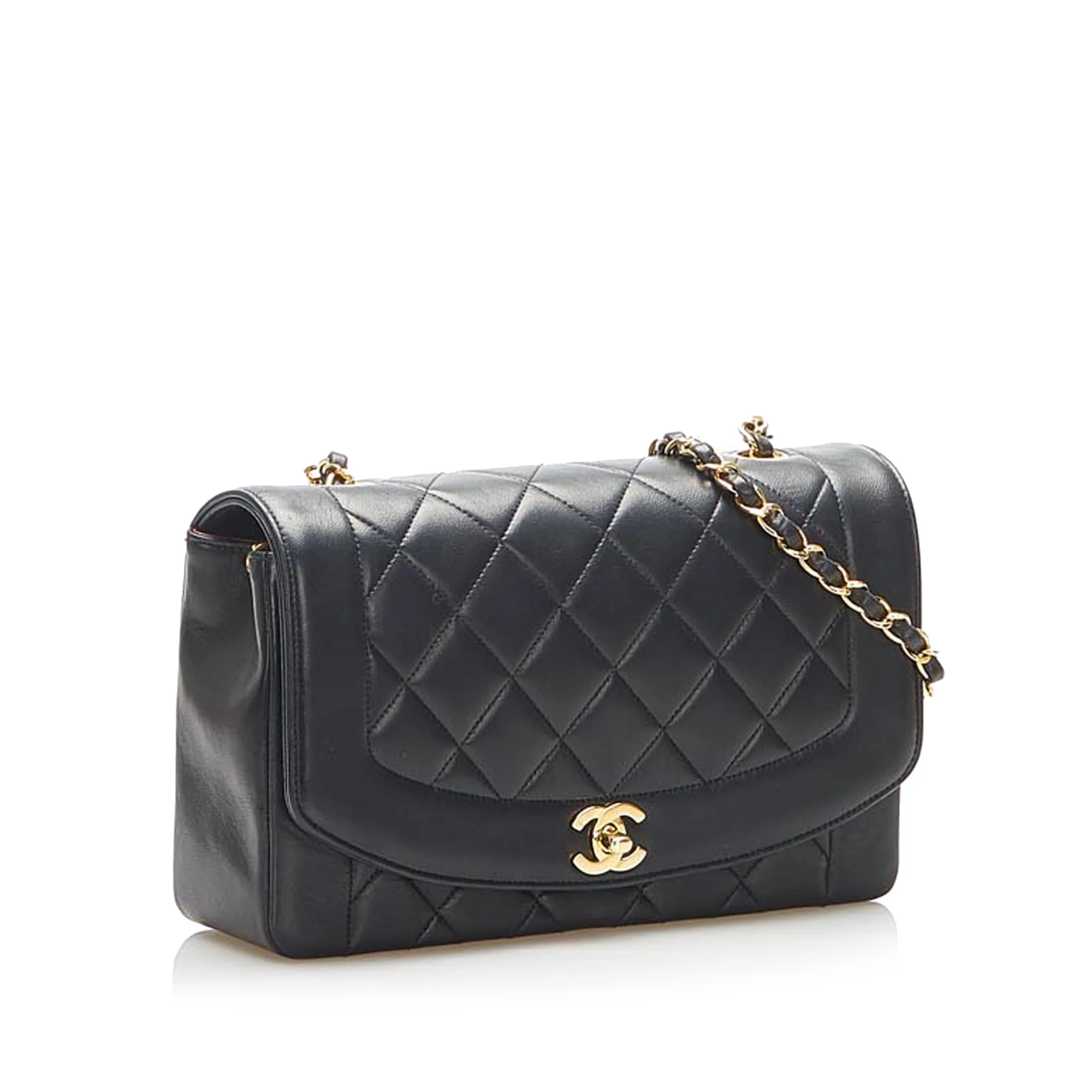 Medium Diana Flap Shoulder Bag Black - Image 2