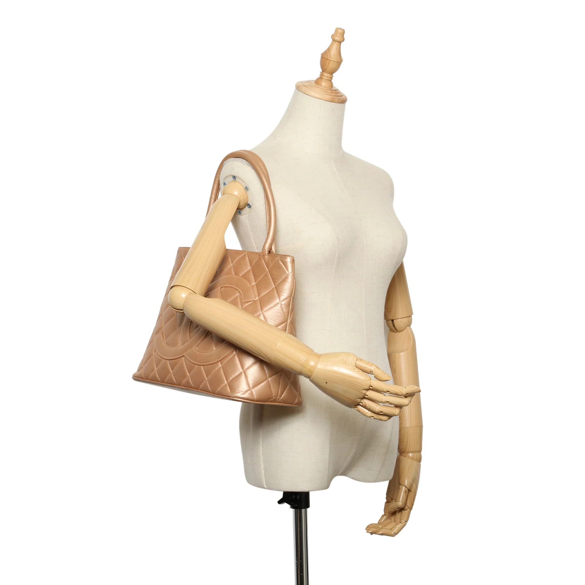 Chanel Metallic Medallion Lambskin Leather Tote Bag Gold - Image 12