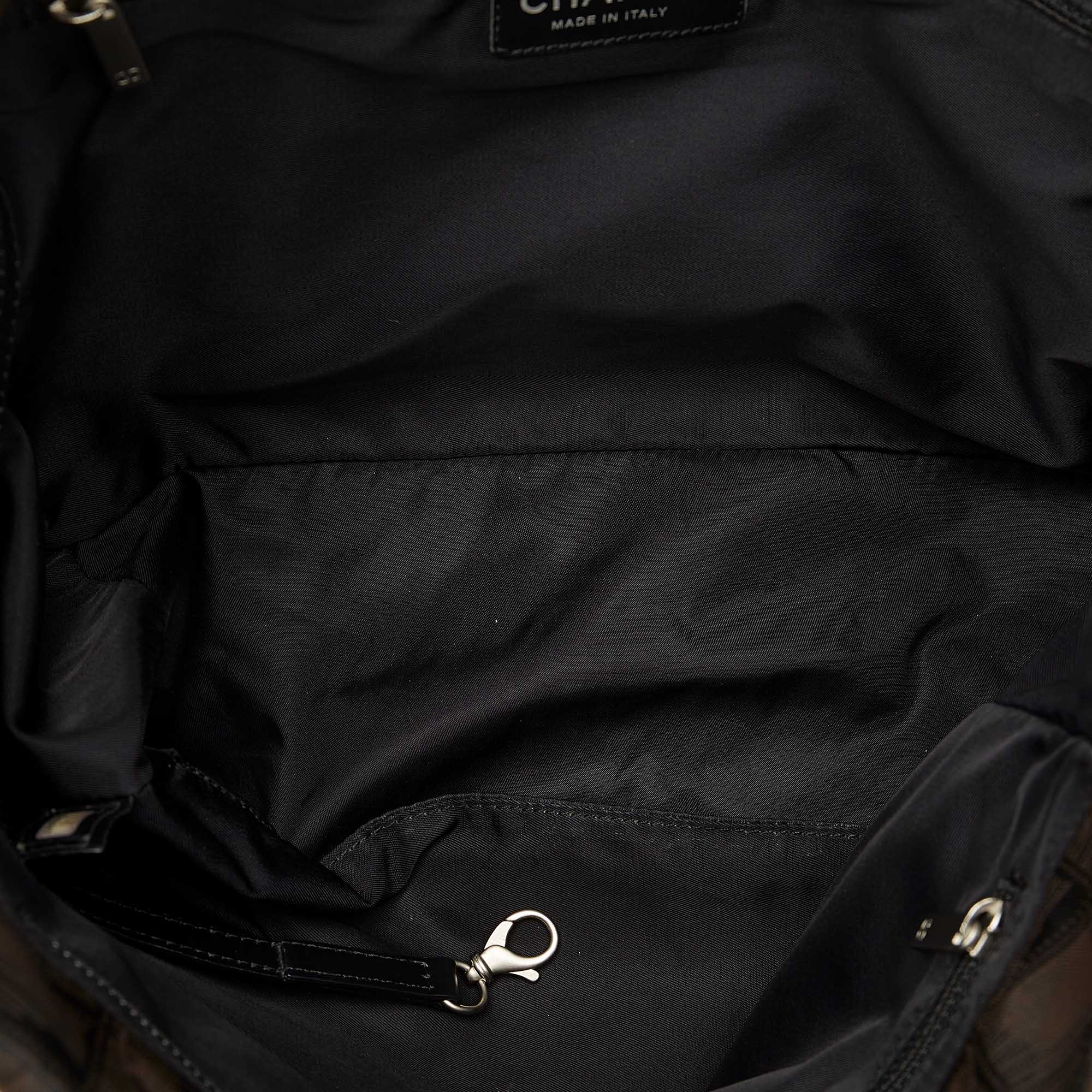 Chanel New Travel Line Canvas Tote Bag Black - Image 5
