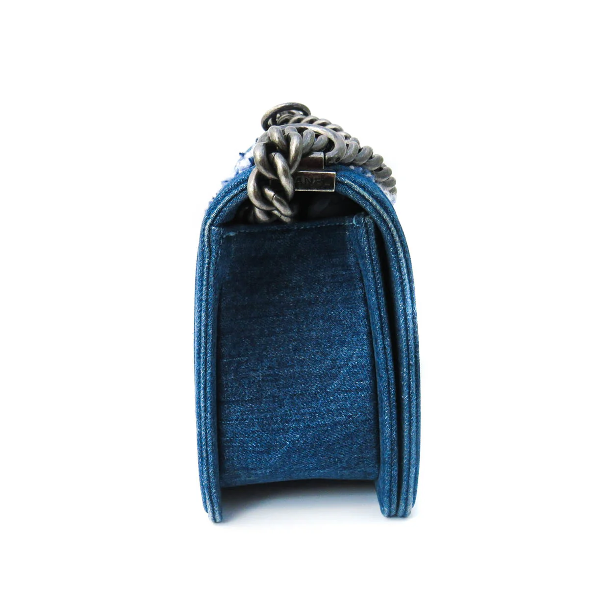 Old Medium Boy Bag in Denim and Tweed with RHW - Image 3