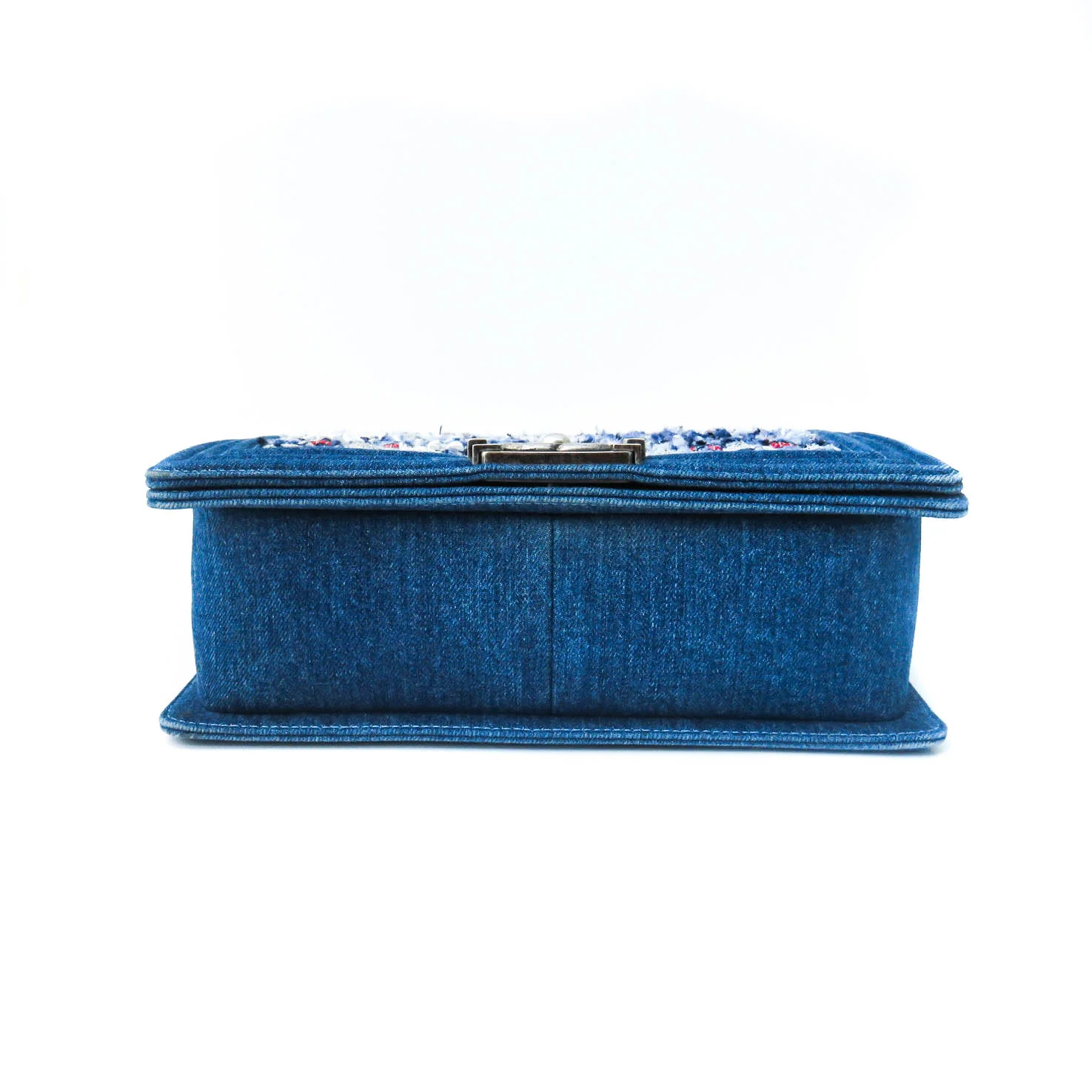 Old Medium Boy Bag in Denim and Tweed with RHW - Image 5