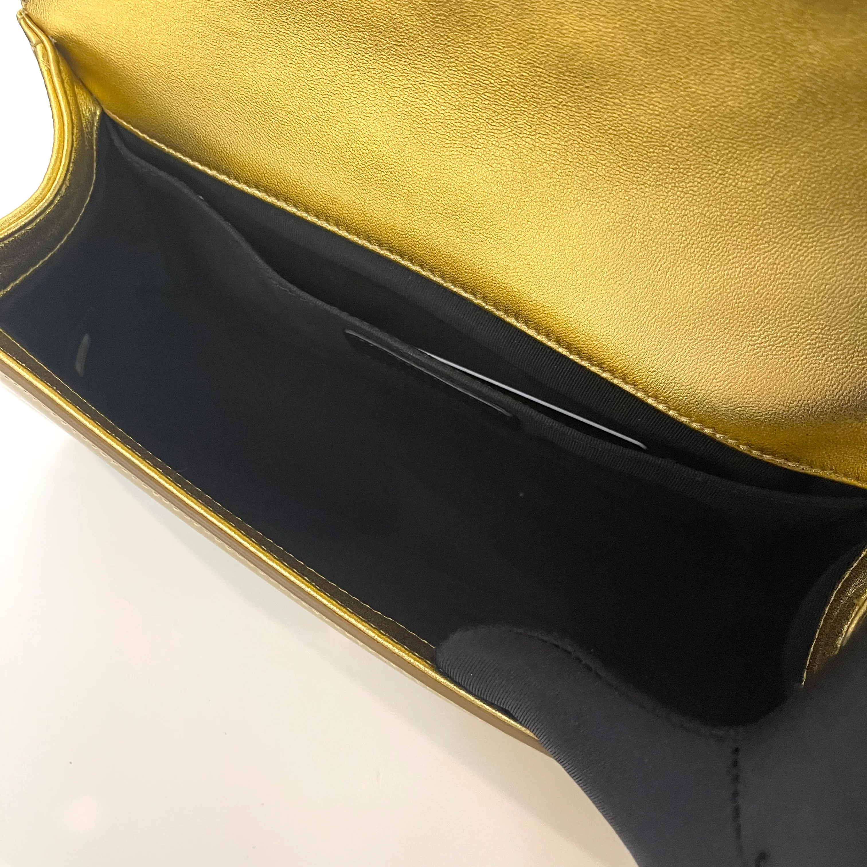 Old Medium Boy Bag in Patent Gold with GHW - Image 21