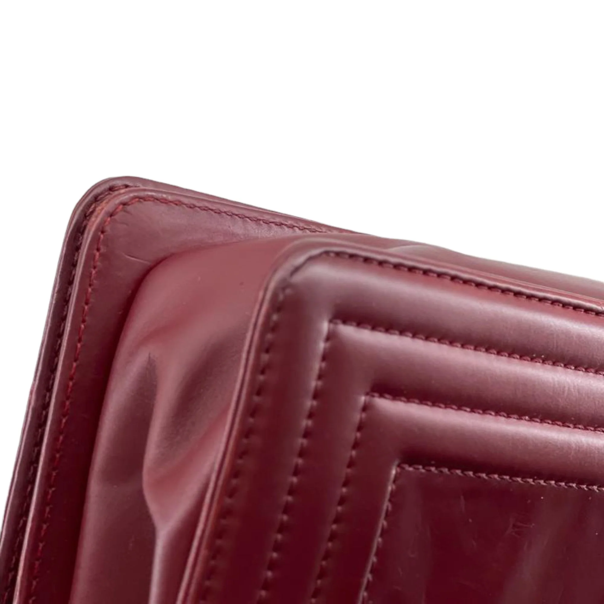 Old Medium Boy Bag Lambskin Burgundy RHW - Image 11