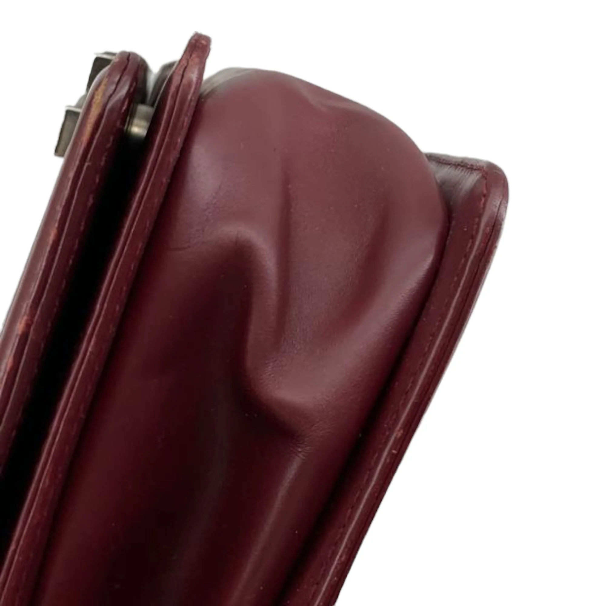 Old Medium Boy Bag Lambskin Burgundy RHW - Image 13