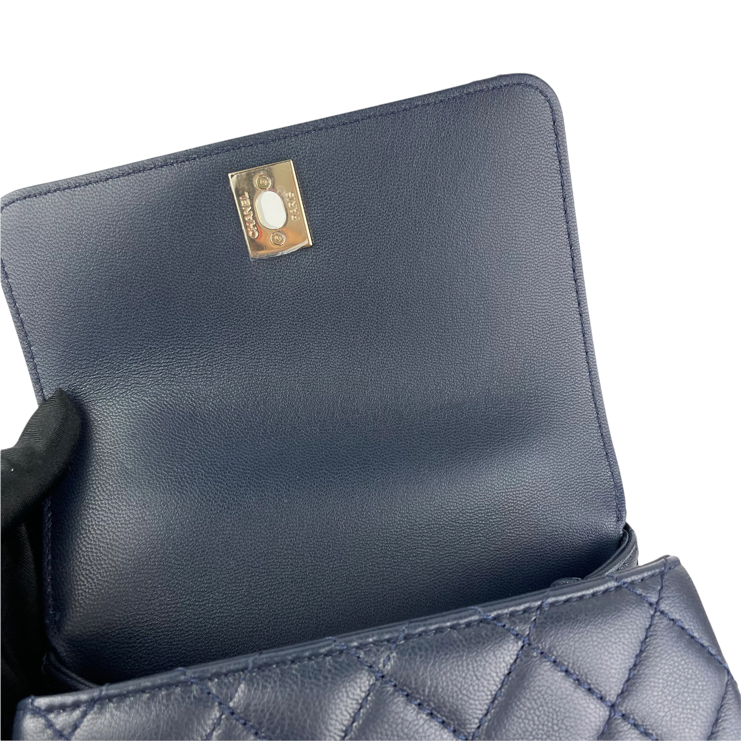 Rainbow Coco Handle Mini Lambskin Navy Blue SHW - Image 14