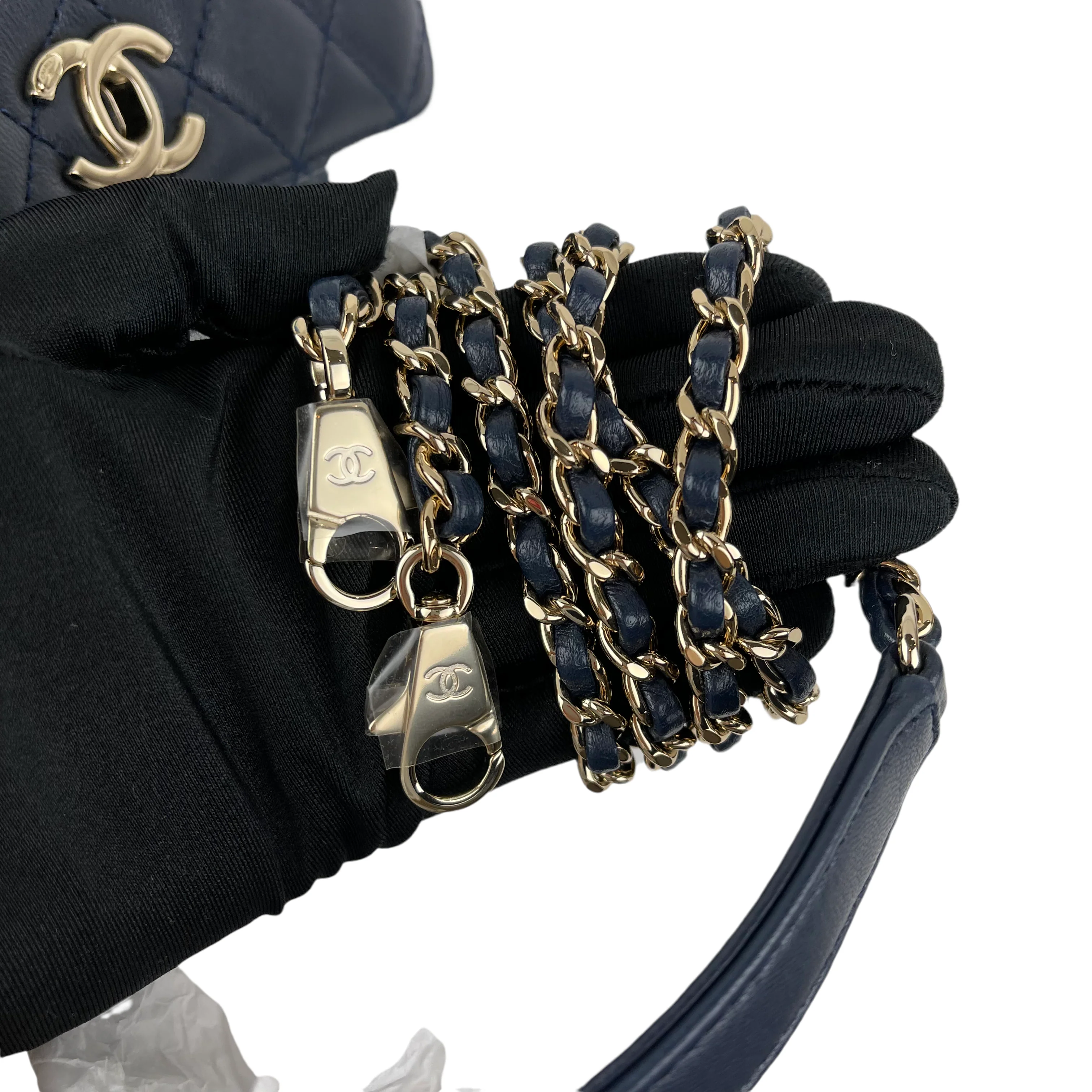 Rainbow Coco Handle Mini Lambskin Navy Blue SHW - Image 16