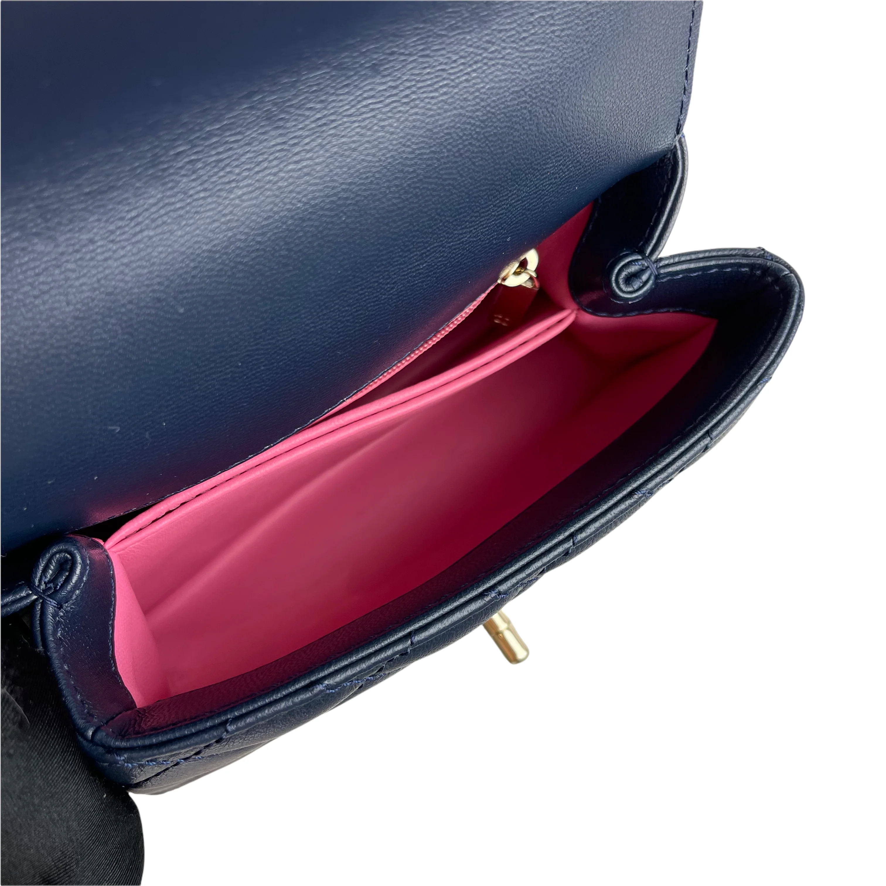 Rainbow Coco Handle Mini Lambskin Navy Blue SHW - Image 17