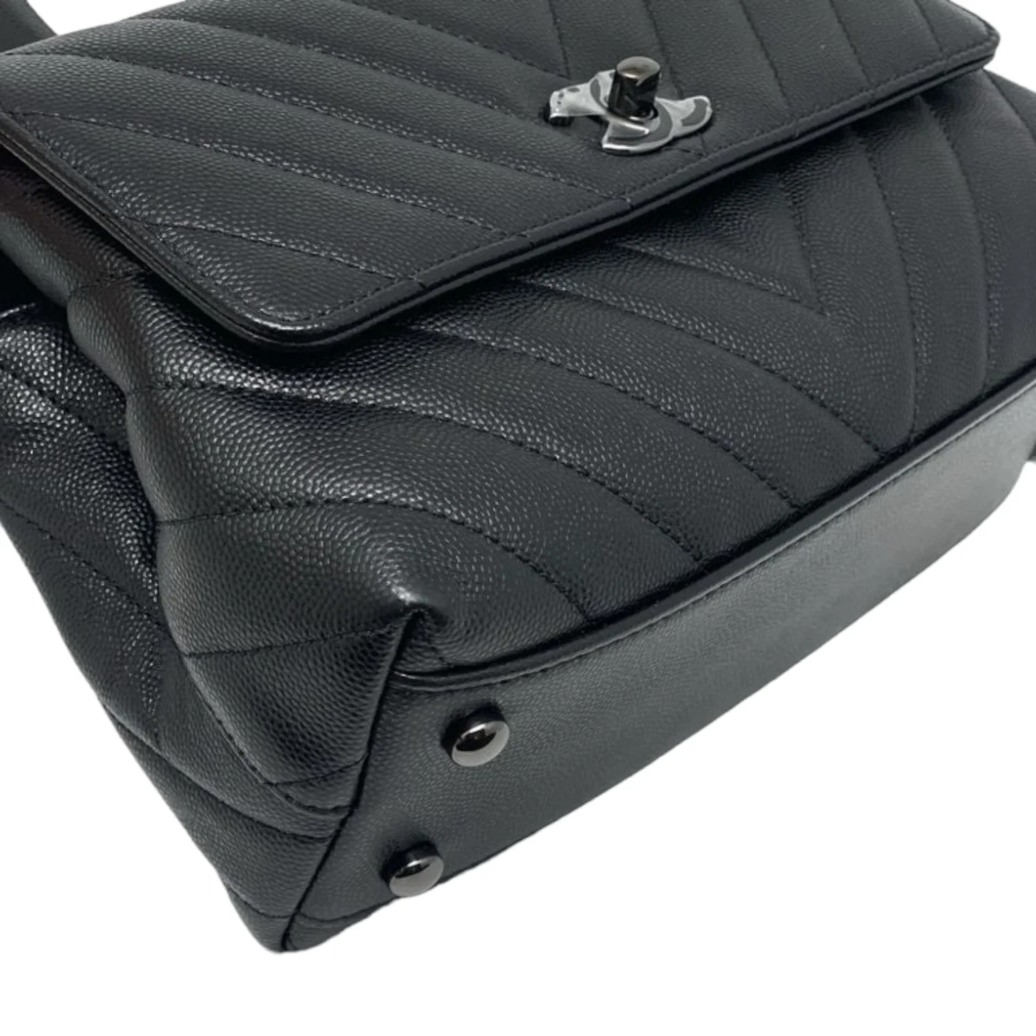 Small Coco Handle Flap Caviar Black BHW - Image 5