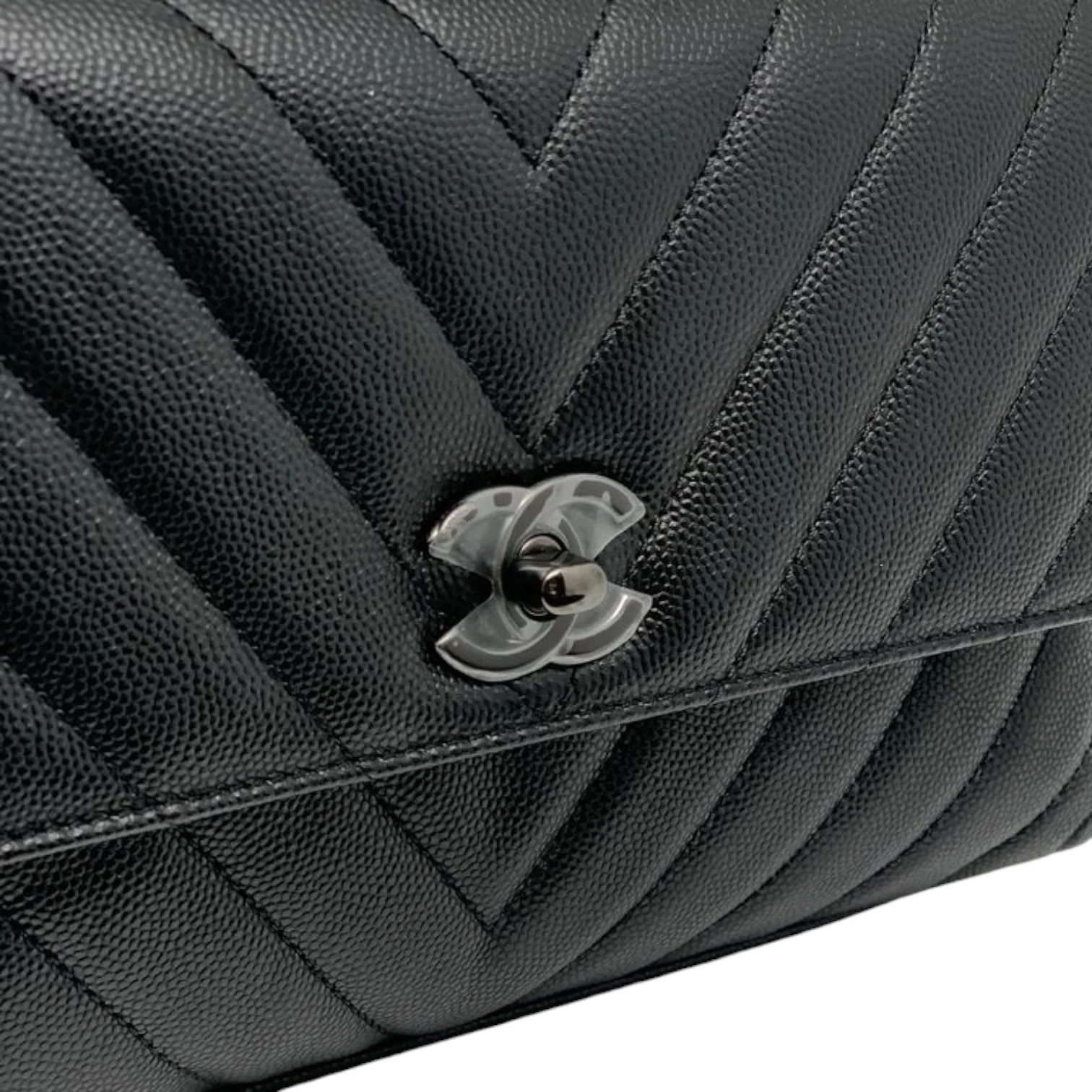 Small Coco Handle Flap Caviar Black BHW - Image 6