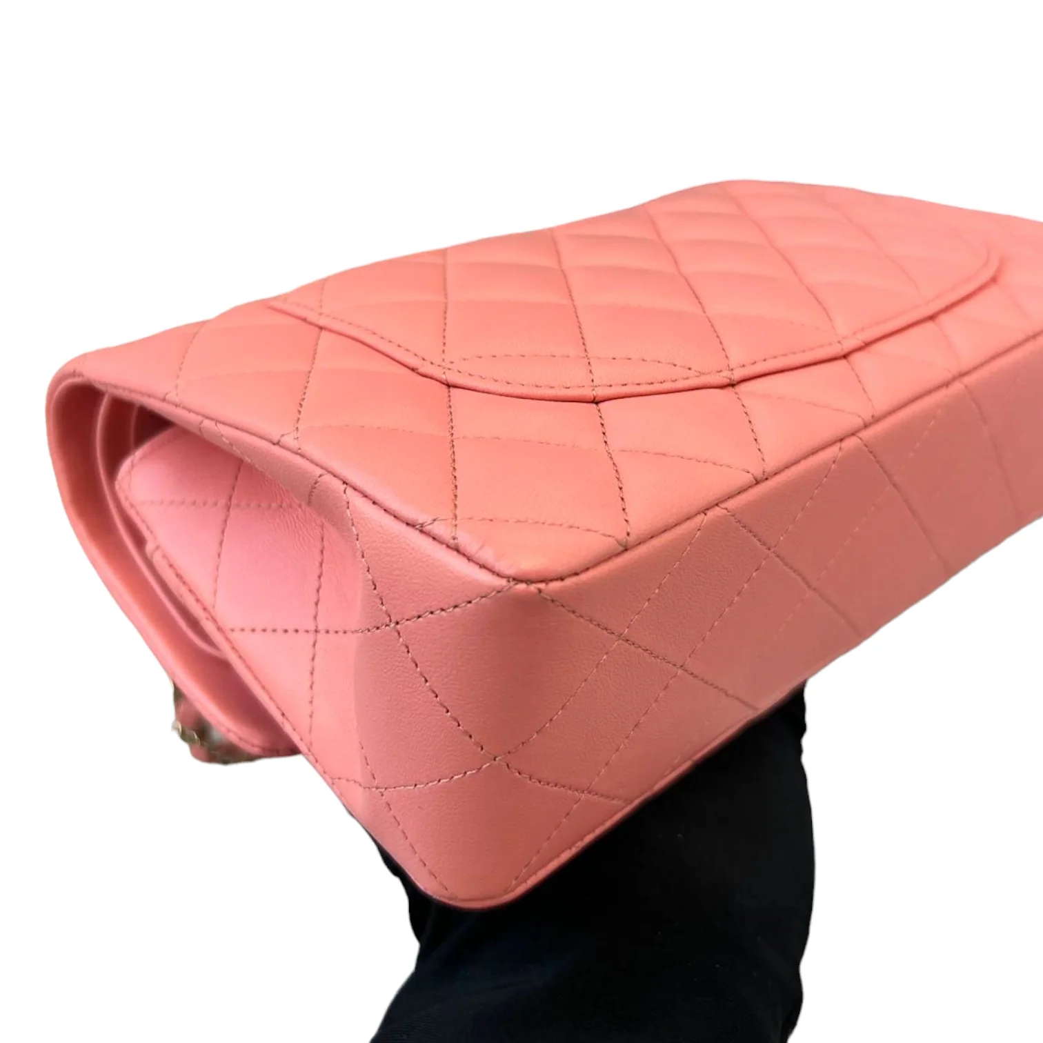 Small Double Flap Lambskin Quilted Pink GHW - Image 10