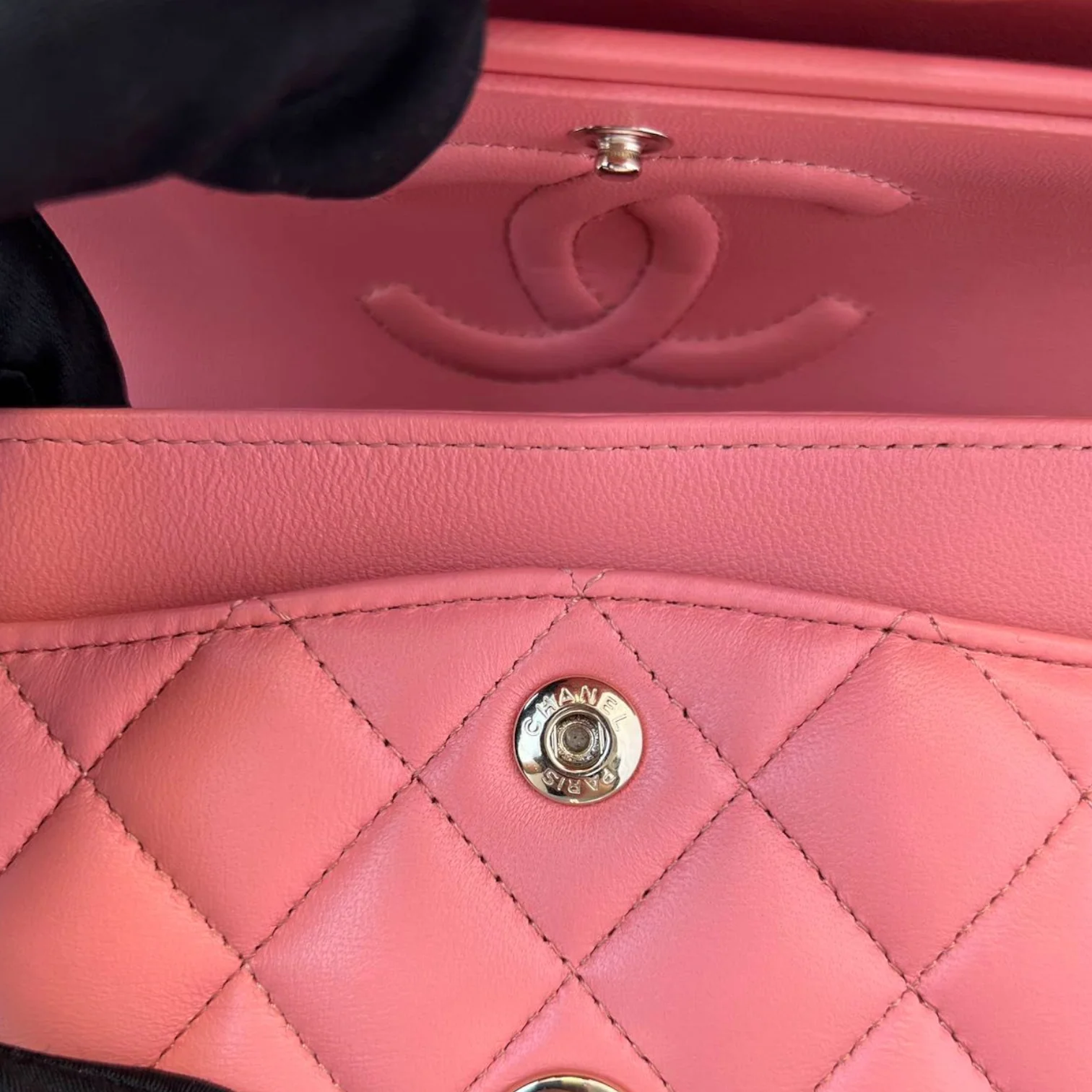 Small Double Flap Lambskin Quilted Pink GHW - Image 18