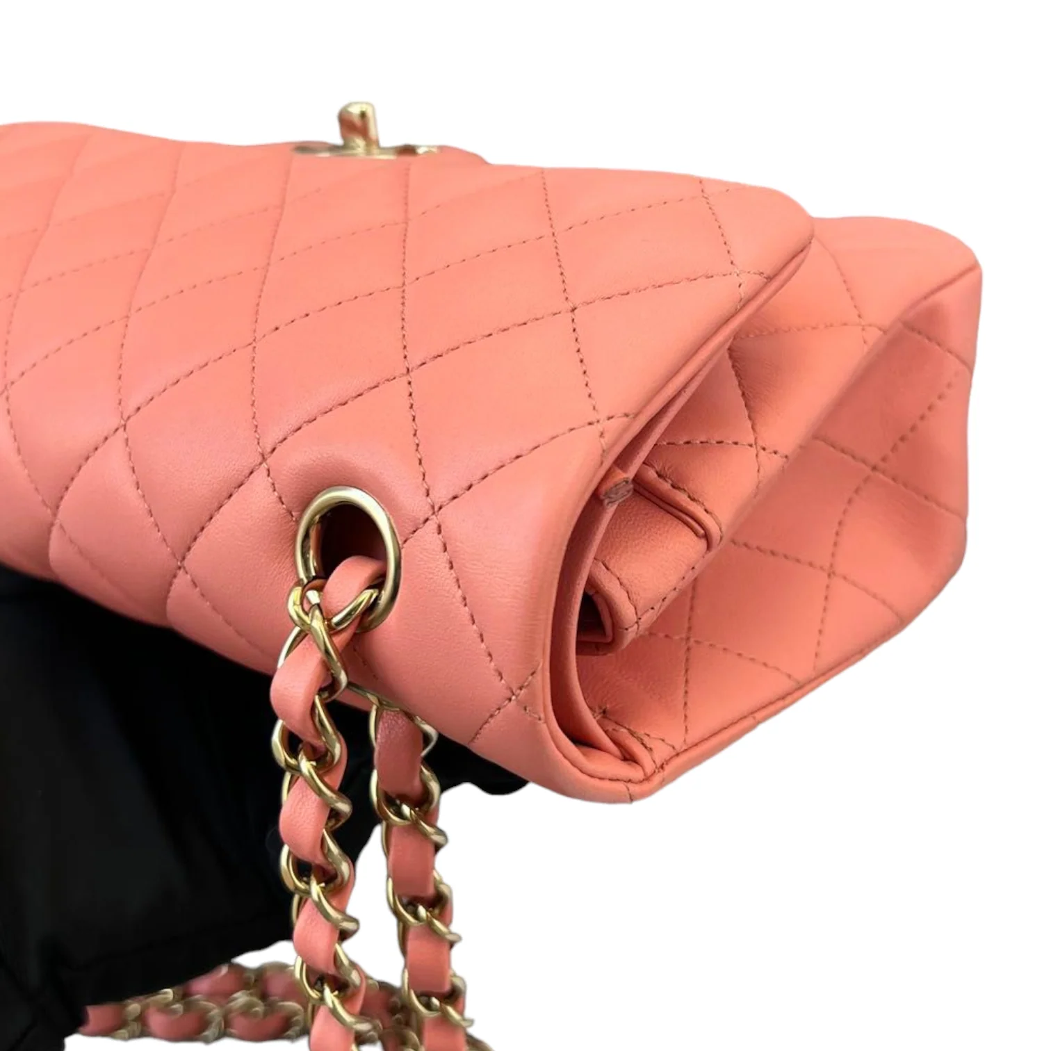 Small Double Flap Lambskin Quilted Pink GHW - Image 7