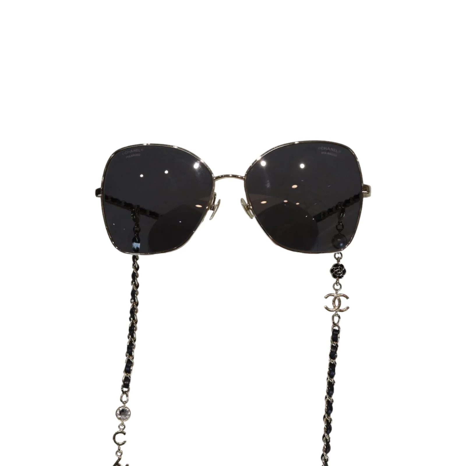 Sunglasses with Chain Gold and Black - Image 15
