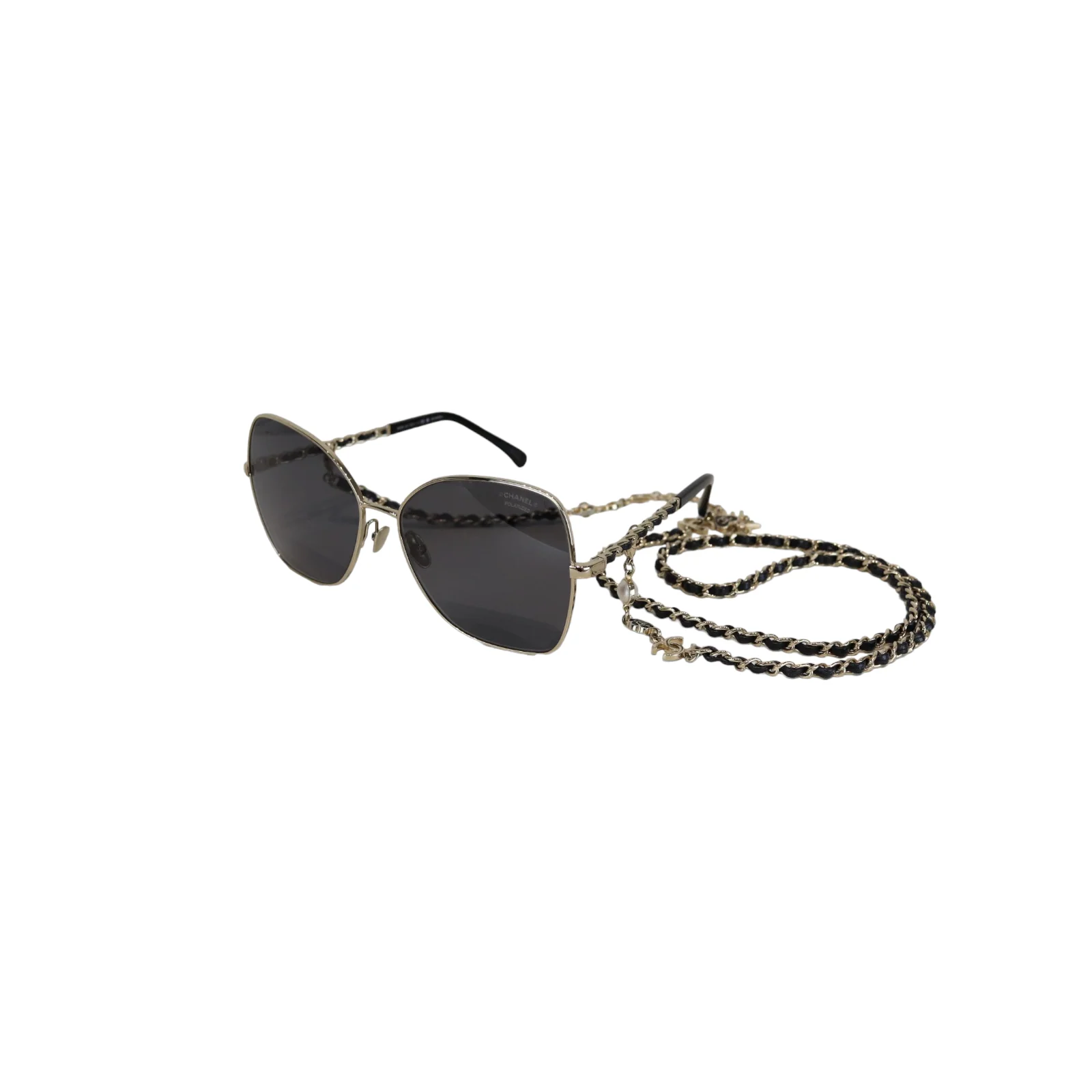 Sunglasses with Chain Gold and Black - Image 2