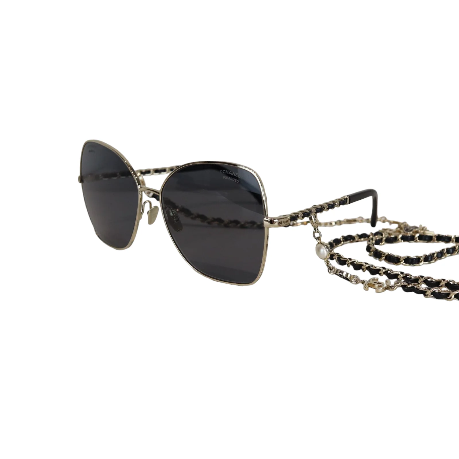 Sunglasses with Chain Gold and Black - Image 5