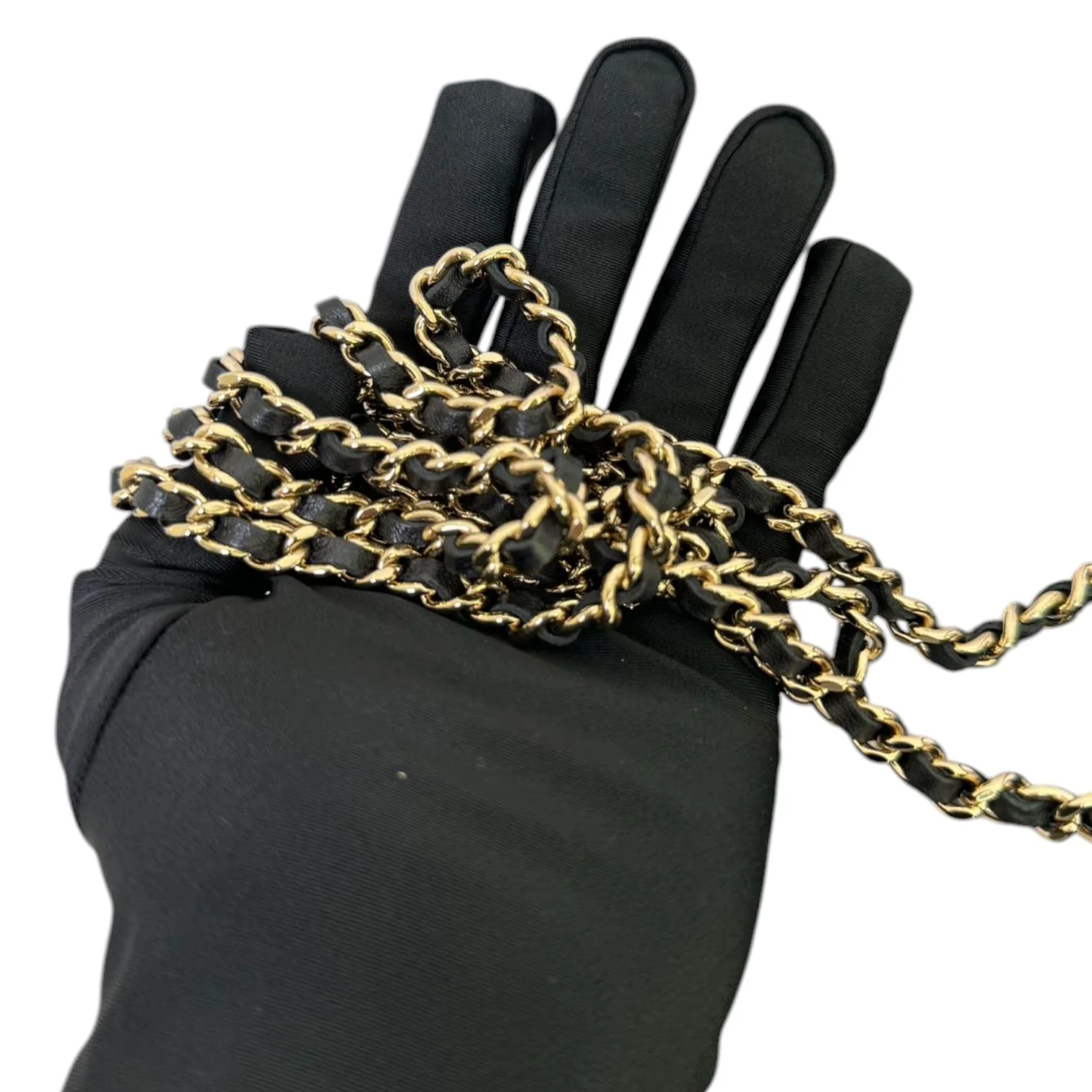 Top Handle Vanity Case with Chain Small Lambskin Black GHW - Image 12