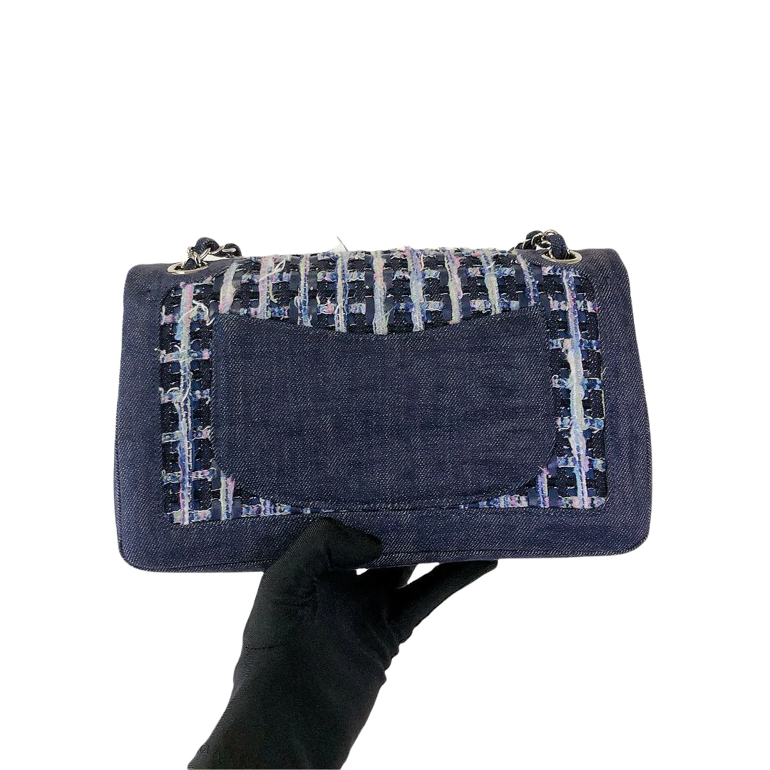 Tweed/Denim Medium Classic Flap Blue - Image 3