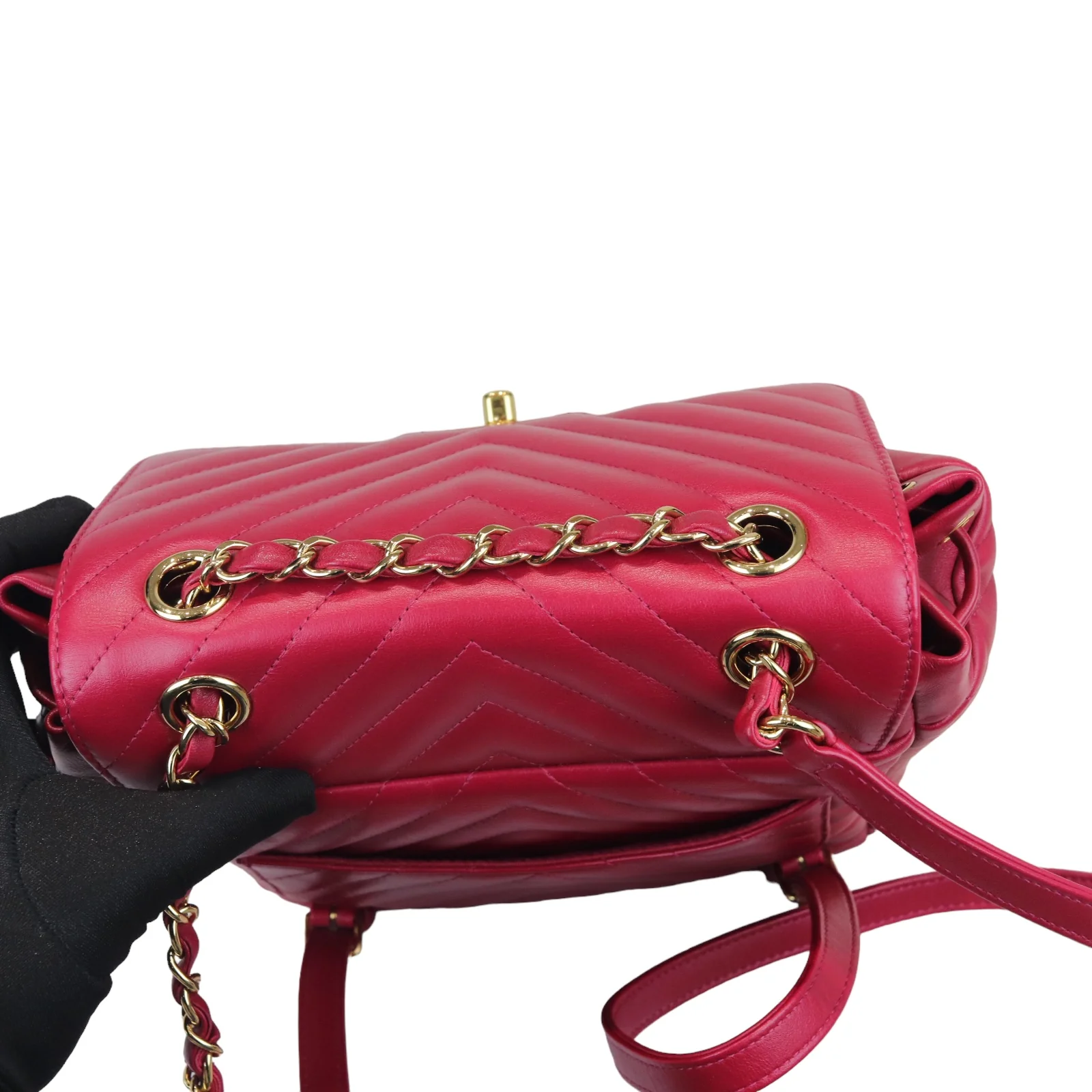 Urban Spirit Backpack Small Calfskin Quilted Red GHW - Image 11