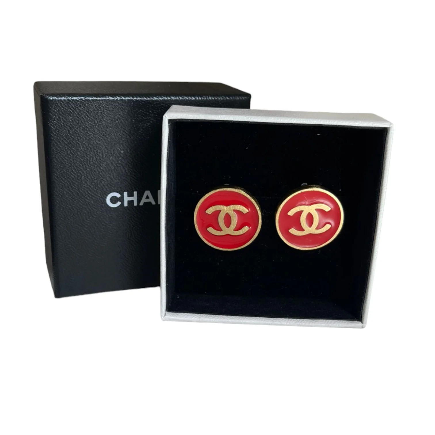 Vintage Coco Mark Round Clip-on Earrings Gold Plated - Image 8
