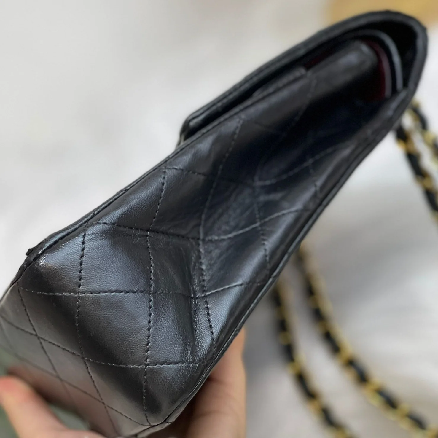 Vintage Double Flap Lambskin Black GHW - Image 10
