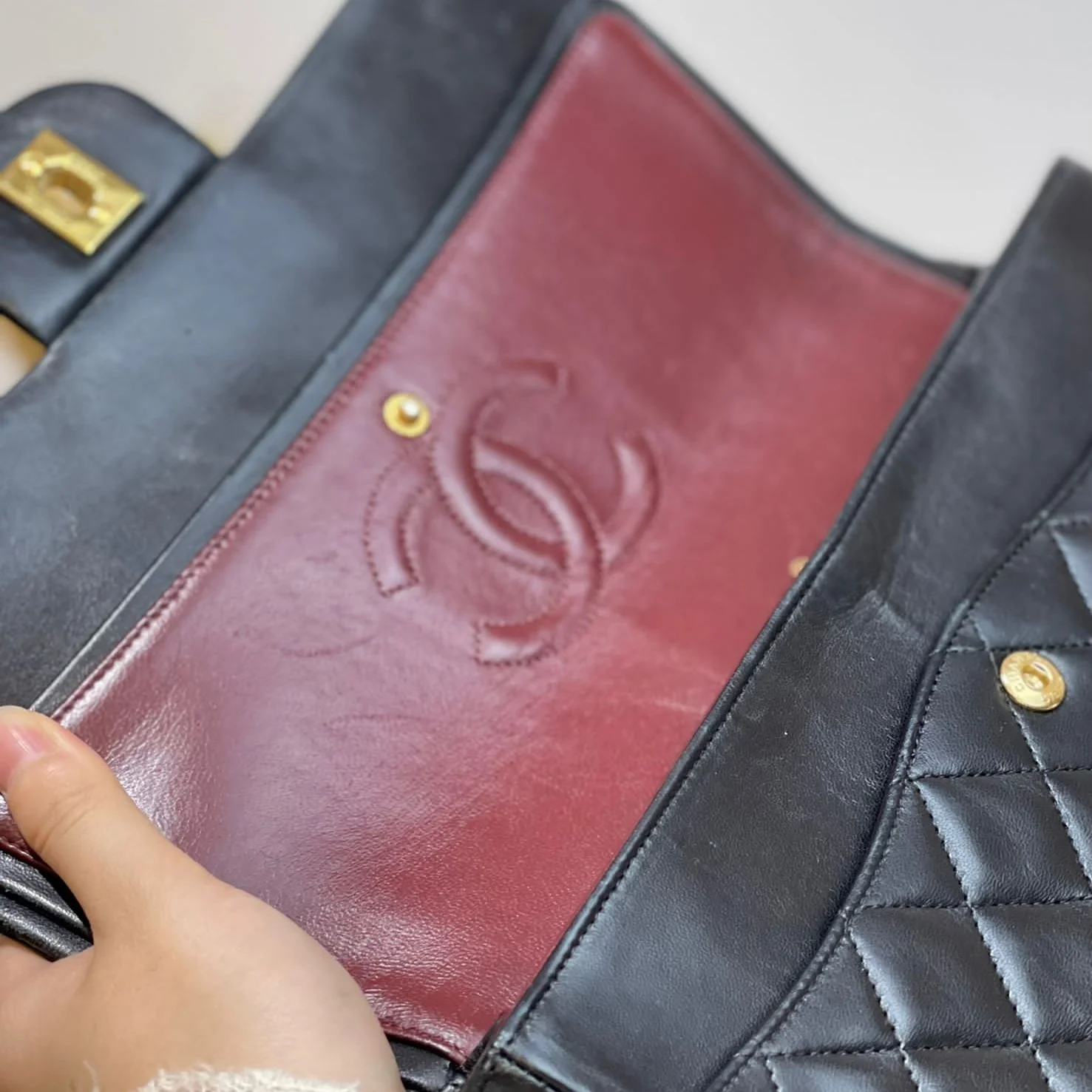 Vintage Double Flap Lambskin Black GHW - Image 20