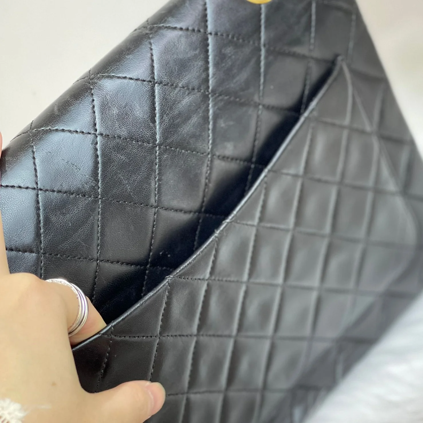 Vintage Double Flap Lambskin Black GHW - Image 21