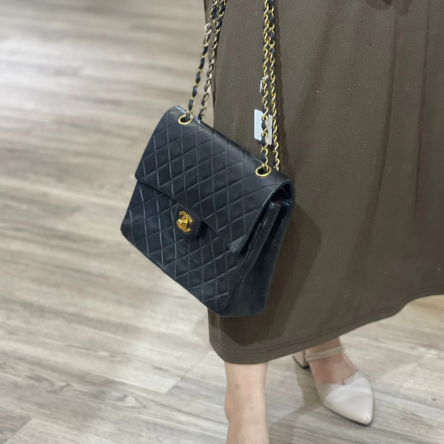 Vintage Double Flap Lambskin Black GHW - Image 26