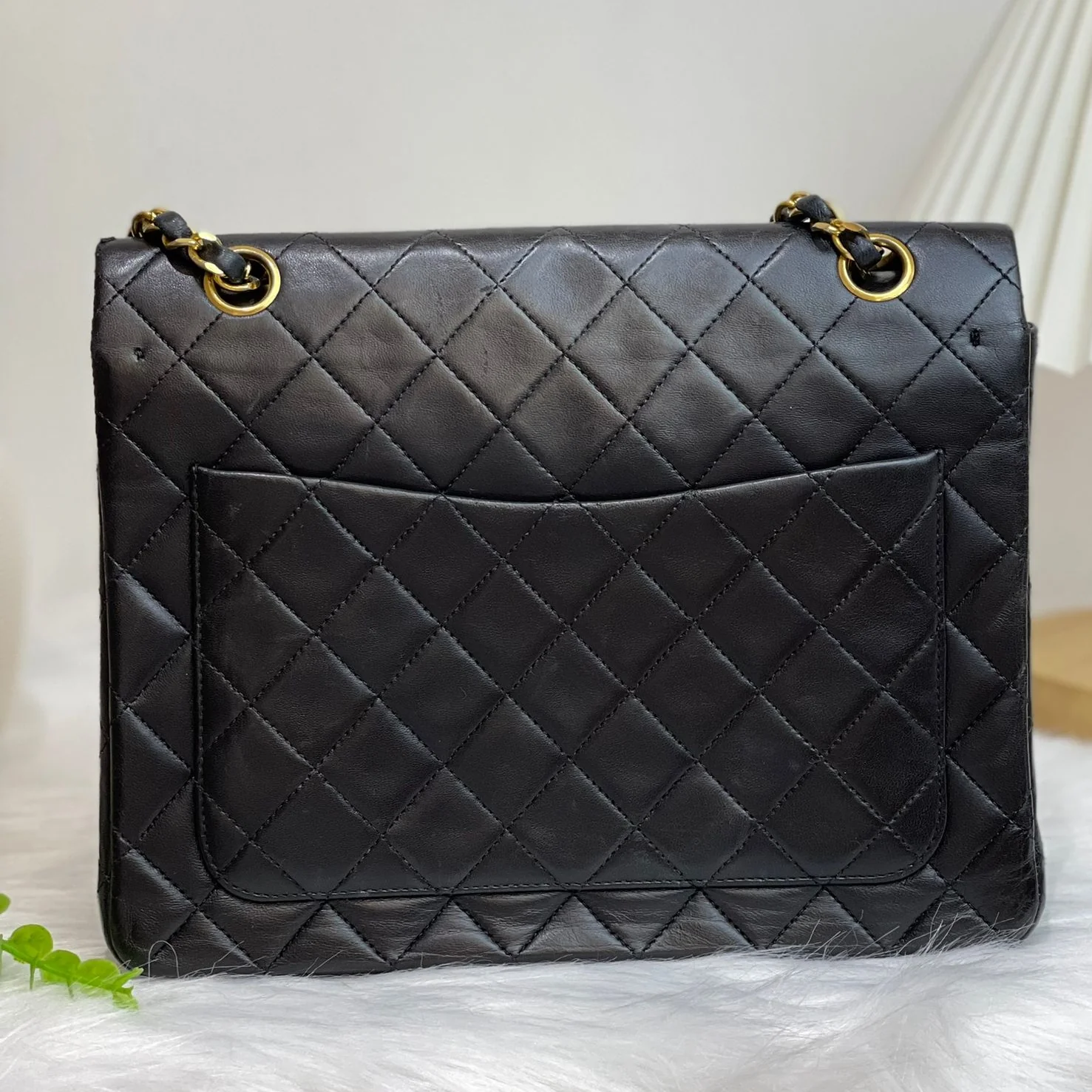 Vintage Double Flap Lambskin Black GHW - Image 3