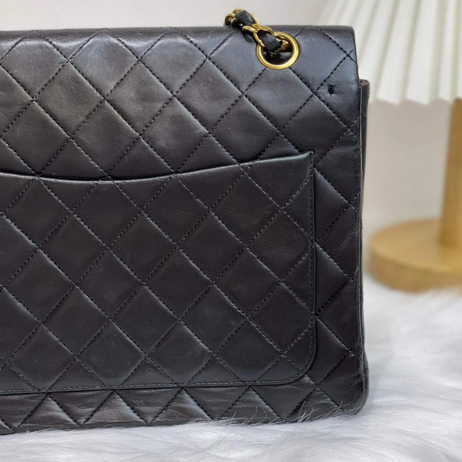 Vintage Double Flap Lambskin Black GHW - Image 4