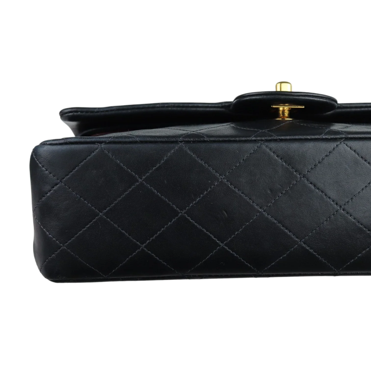 Vintage Double Flap Medium Lambskin Quilted Black GHW - Image 10
