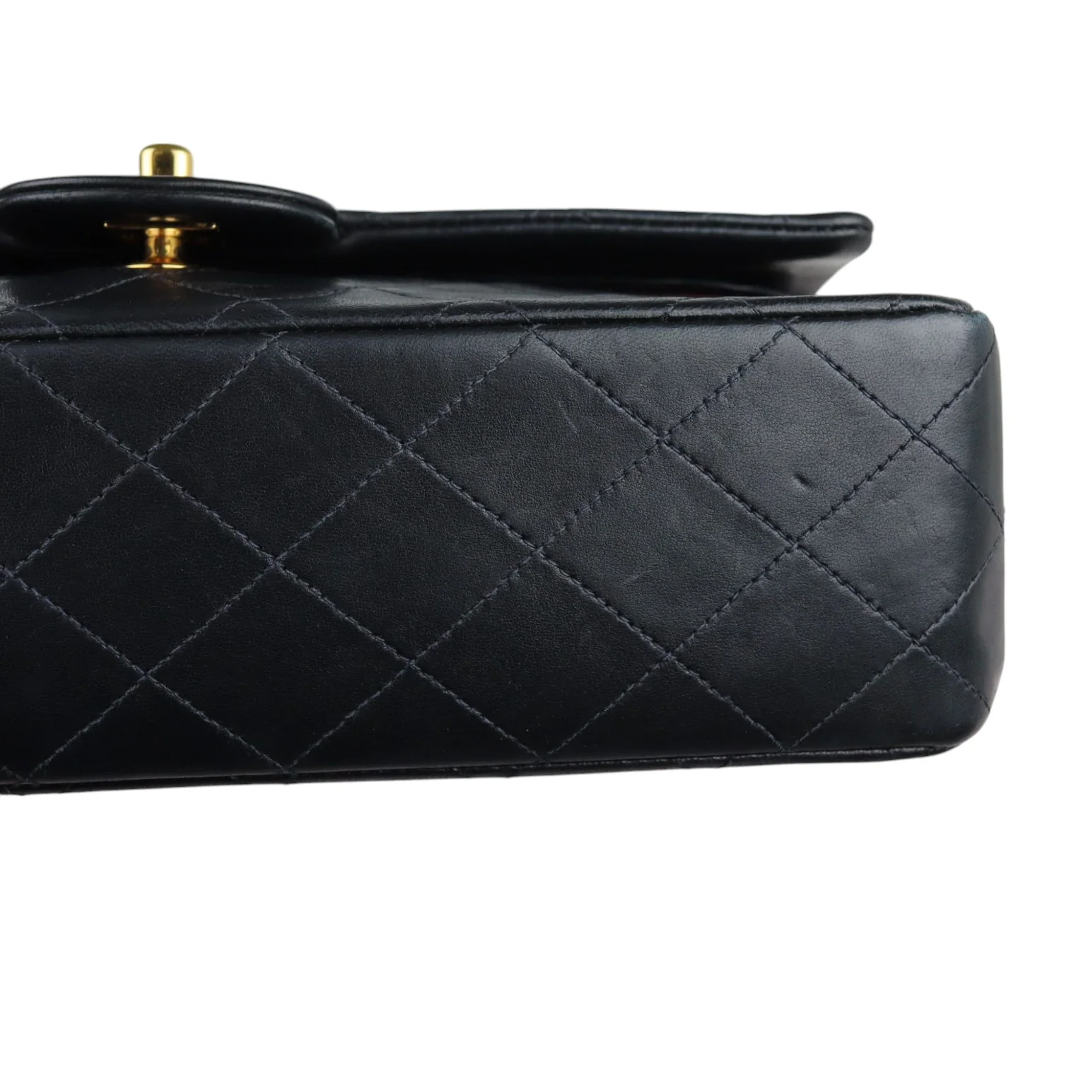 Vintage Double Flap Medium Lambskin Quilted Black GHW - Image 11