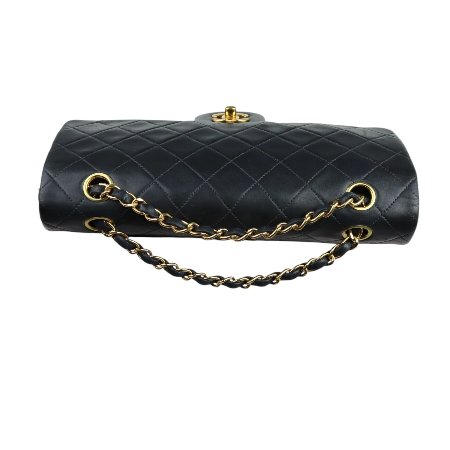 Vintage Double Flap Medium Lambskin Quilted Black GHW - Image 12