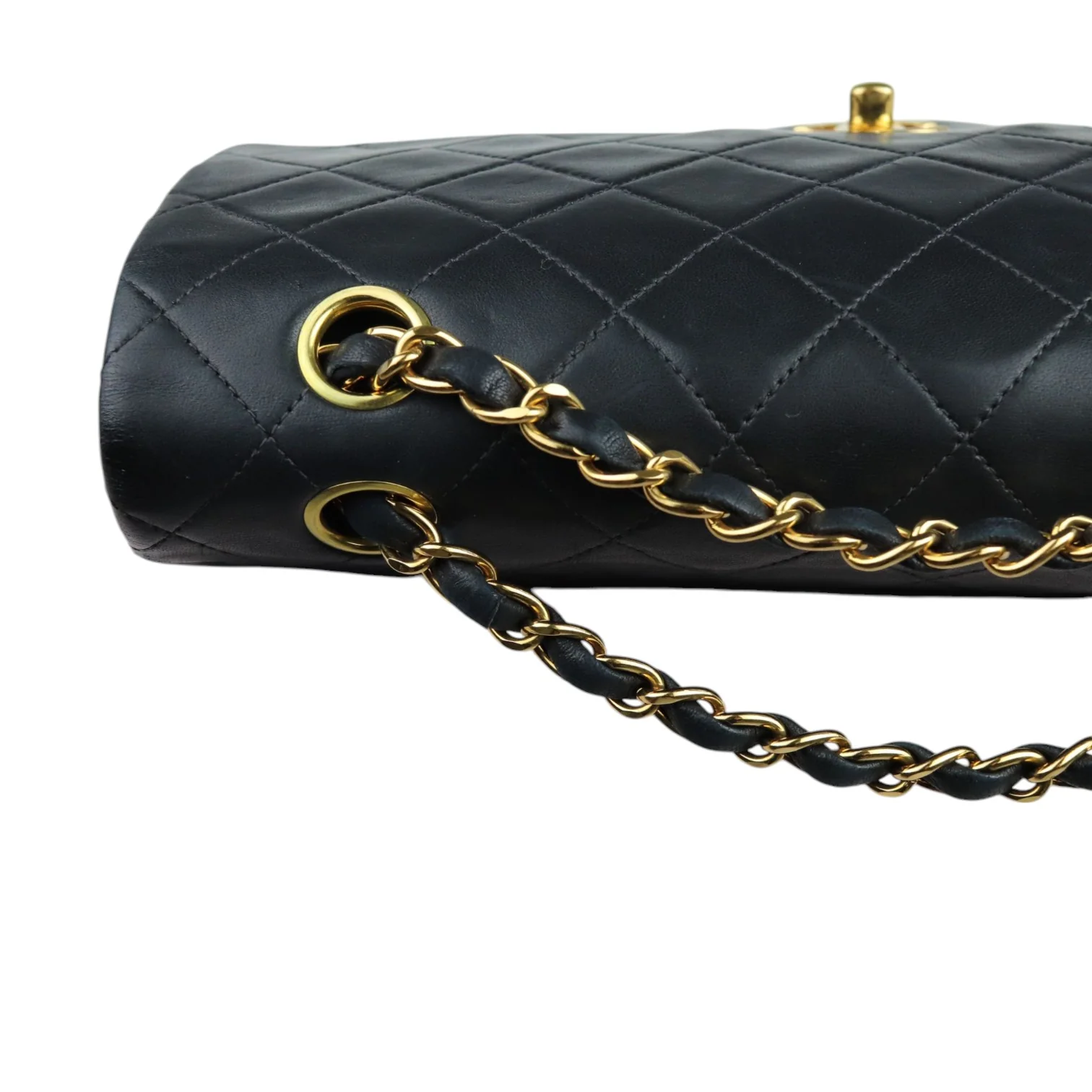 Vintage Double Flap Medium Lambskin Quilted Black GHW - Image 13