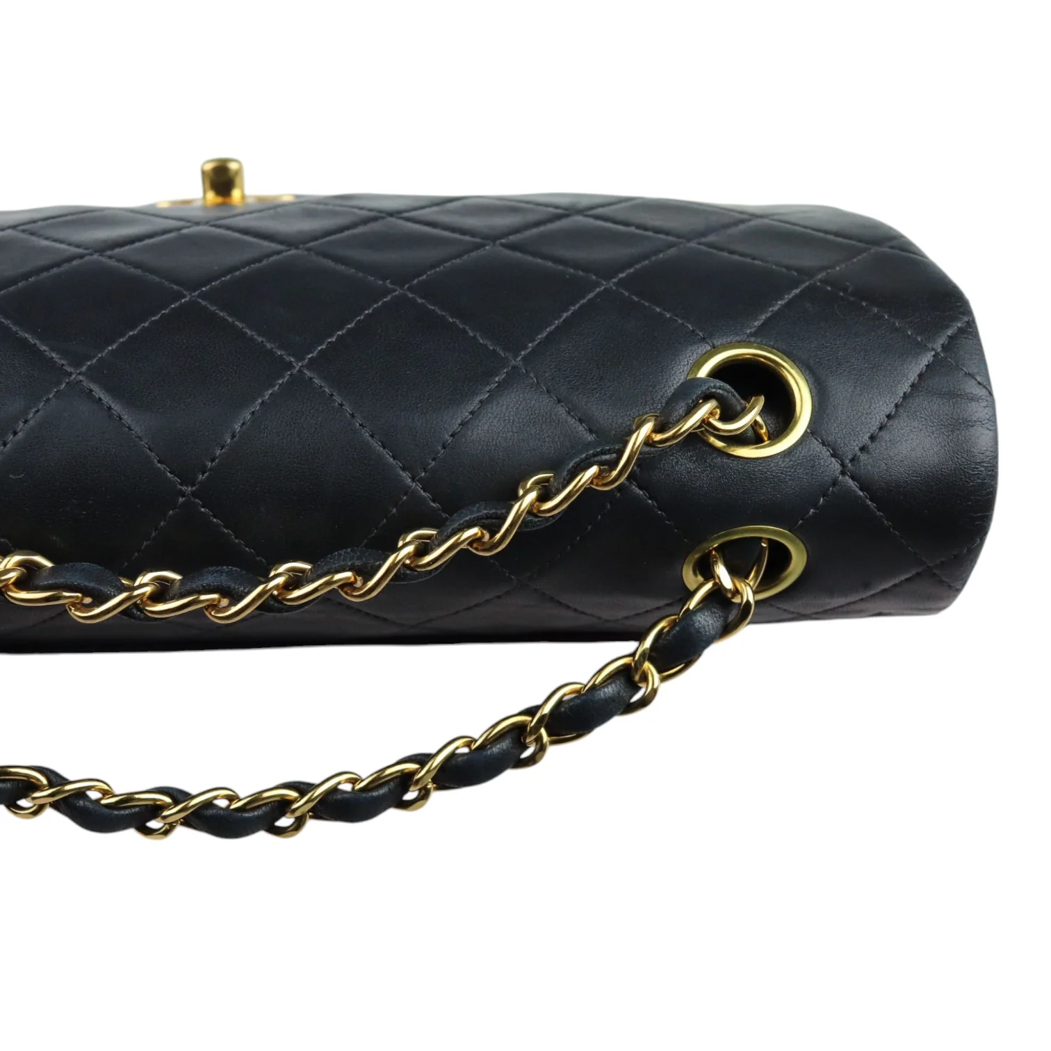 Vintage Double Flap Medium Lambskin Quilted Black GHW - Image 14