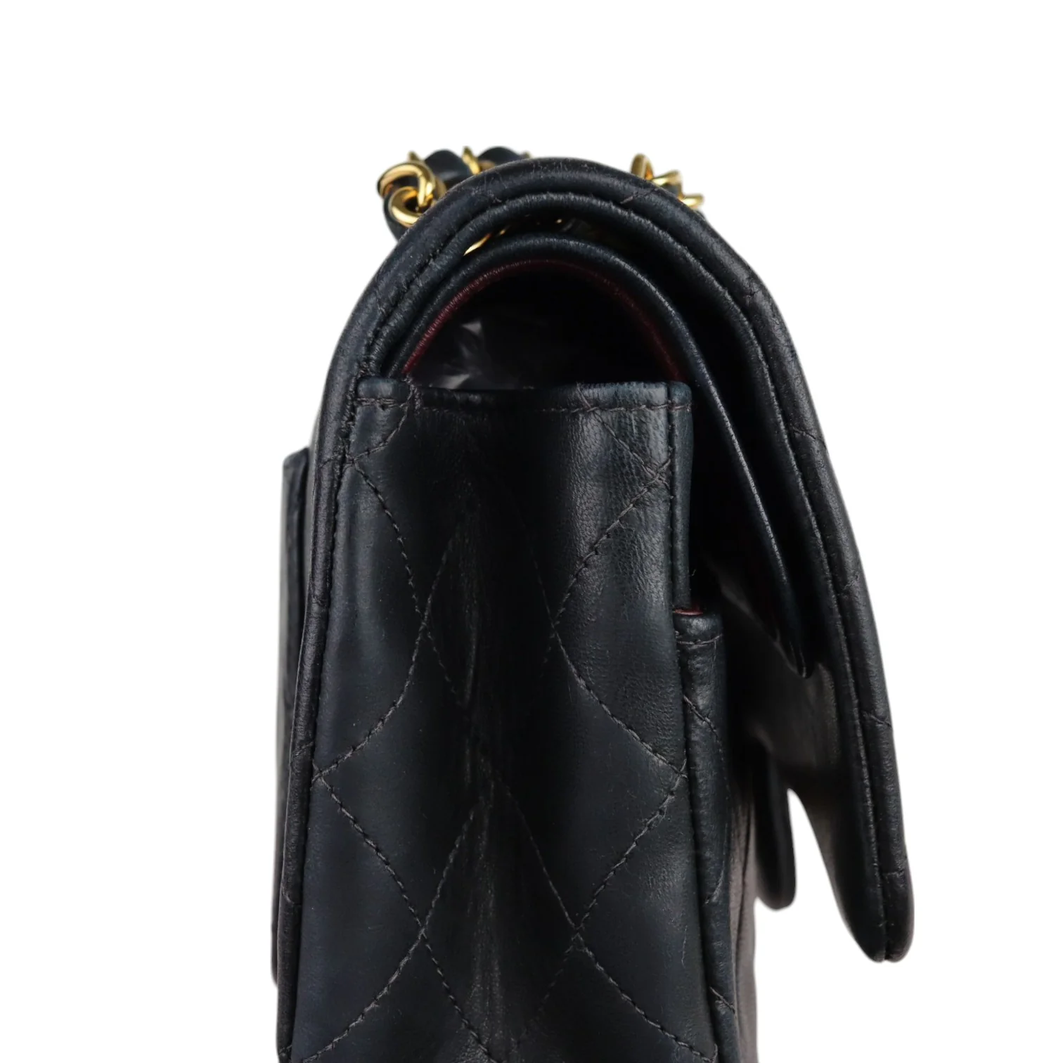 Vintage Double Flap Medium Lambskin Quilted Black GHW - Image 16