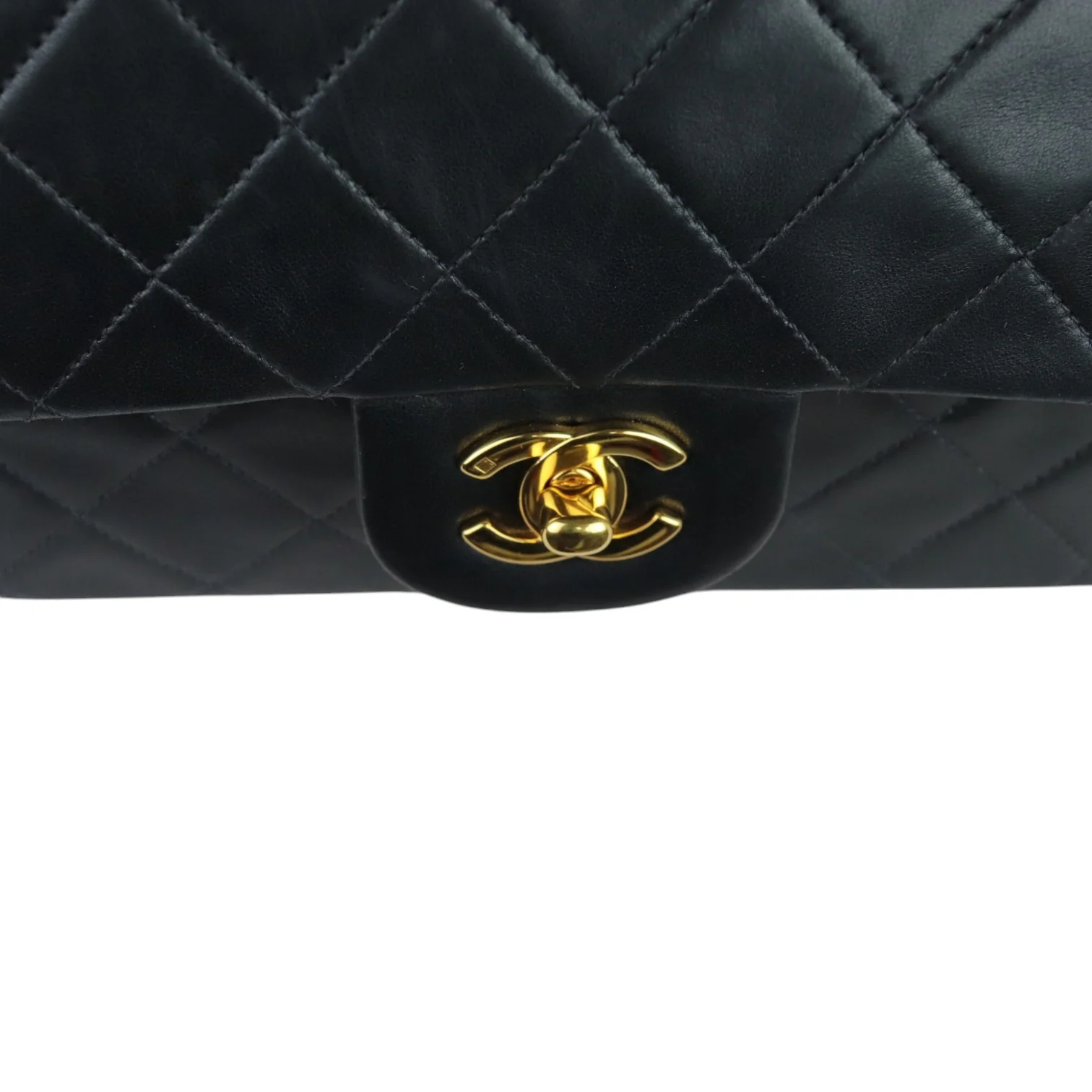 Vintage Double Flap Medium Lambskin Quilted Black GHW - Image 21