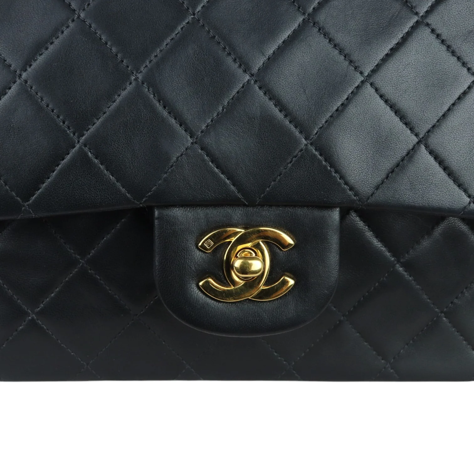 Vintage Double Flap Medium Lambskin Quilted Black GHW - Image 22