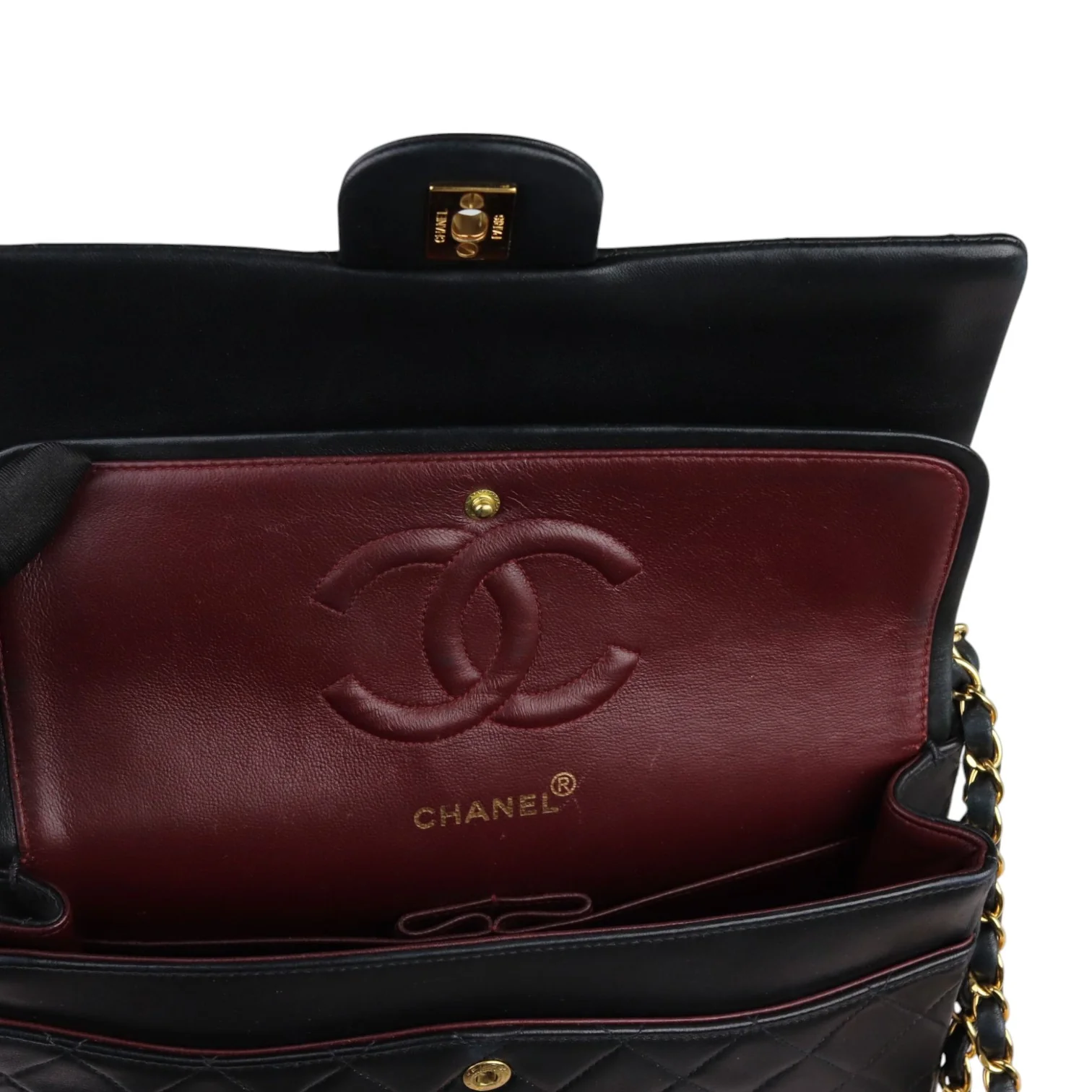 Vintage Double Flap Medium Lambskin Quilted Black GHW - Image 25