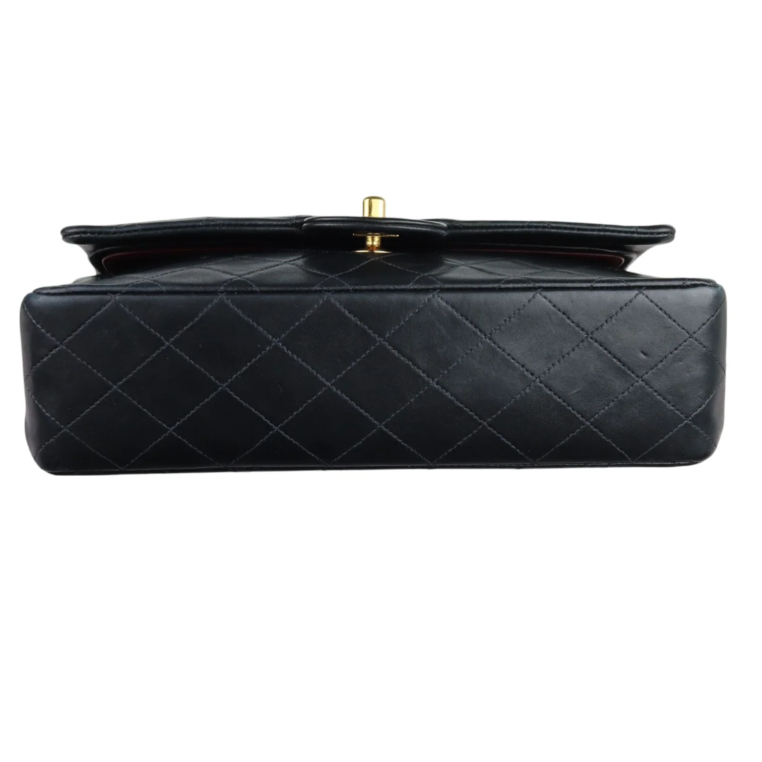 Vintage Double Flap Medium Lambskin Quilted Black GHW - Image 3