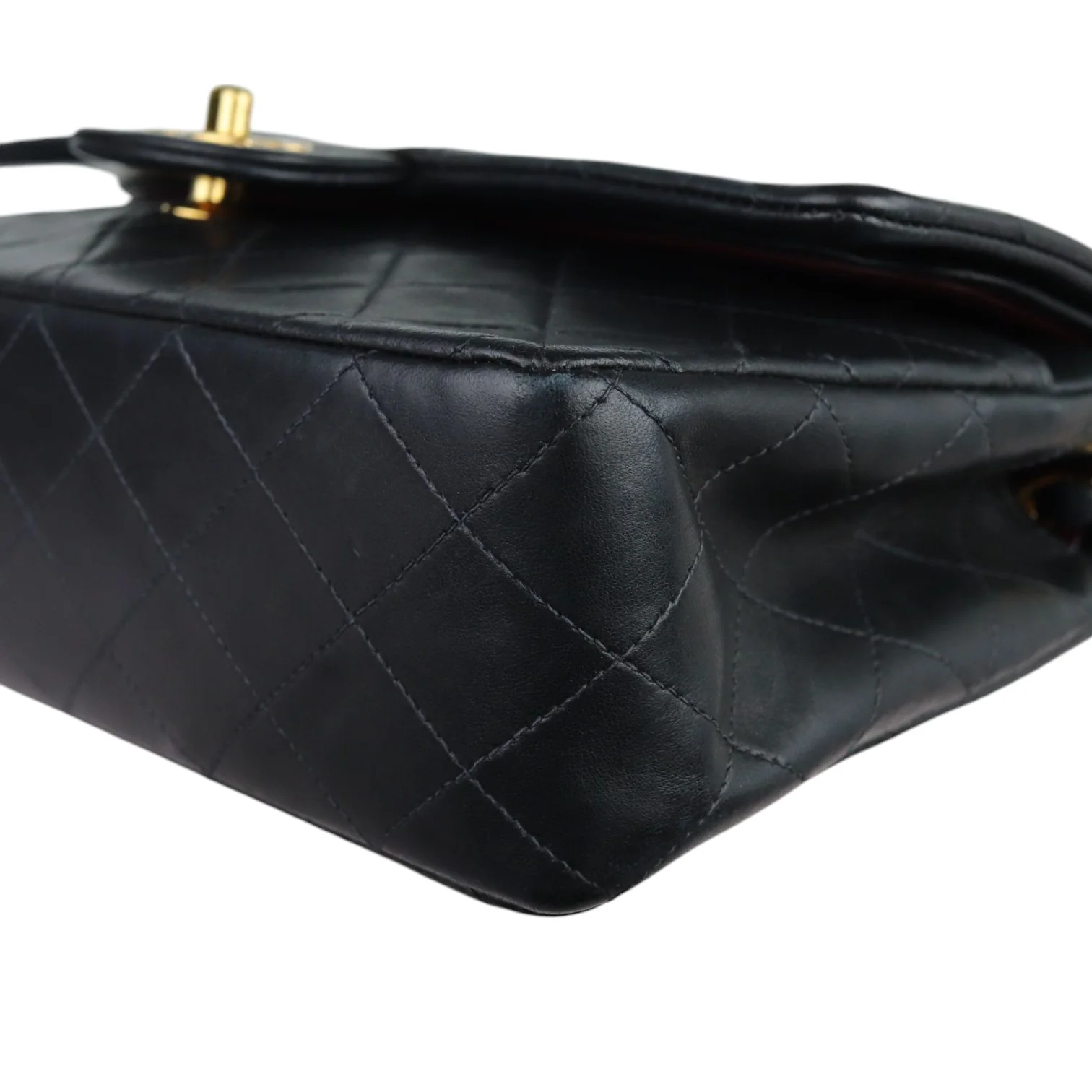 Vintage Double Flap Medium Lambskin Quilted Black GHW - Image 7