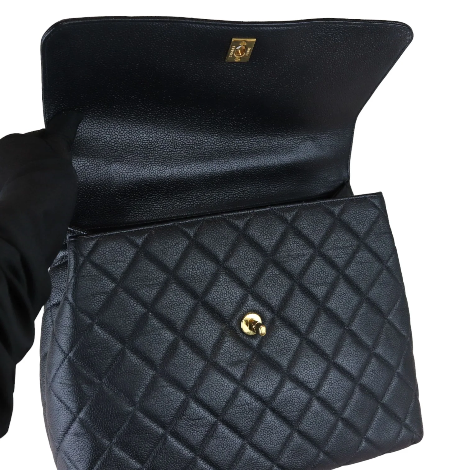 Vintage Kelly Flap Caviar Black 24k GHW - Image 21